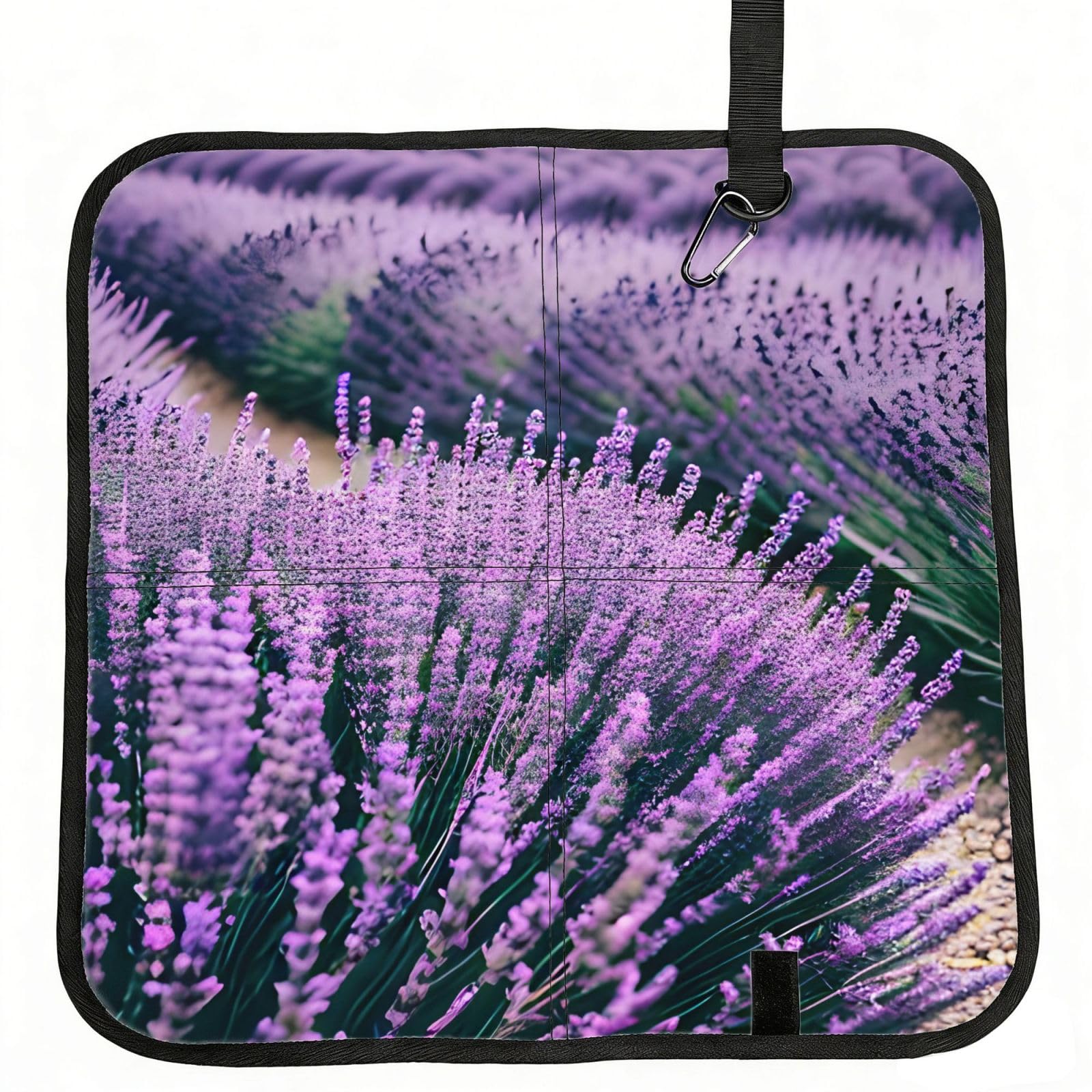 AYYQWE Purple Lavender Print Foldable Seat Cushion Portable Chair Pad Office Commuting Picnic Camping Outdoor