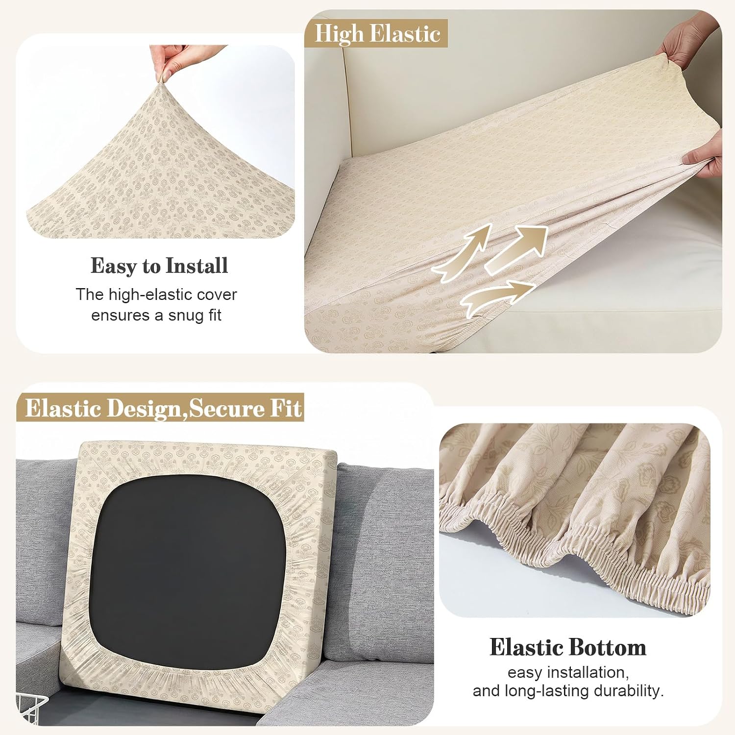 8Pcs Patio Cushion Covers Stretch Outdoor Furniture Protector Slipcovers thumbnail