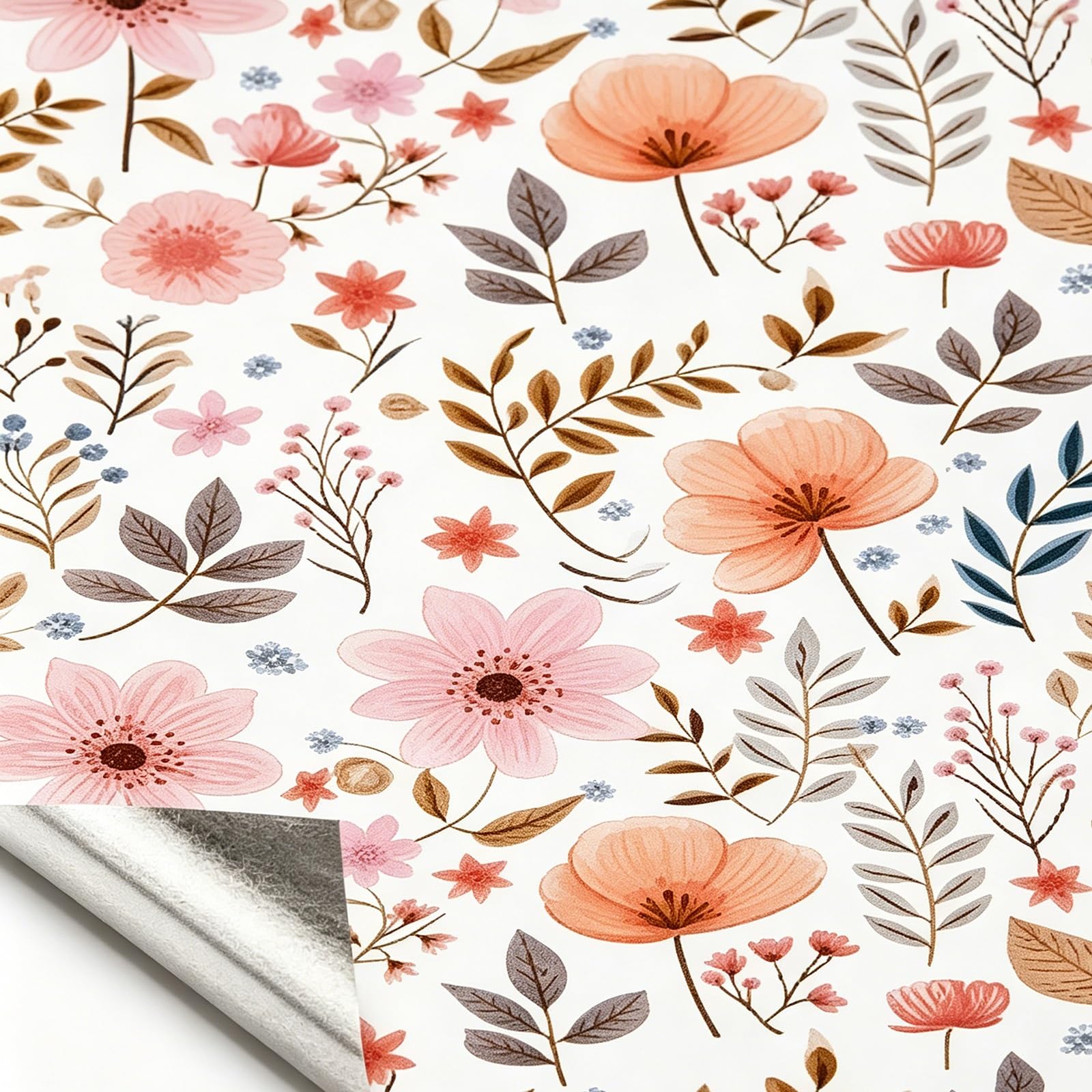 Zynqra J Floral Peel And Stick Wallpaper,Removable Self Adhesive,For Bedroom Walls(,L300cm/118.1In*W44cm/17.3In)