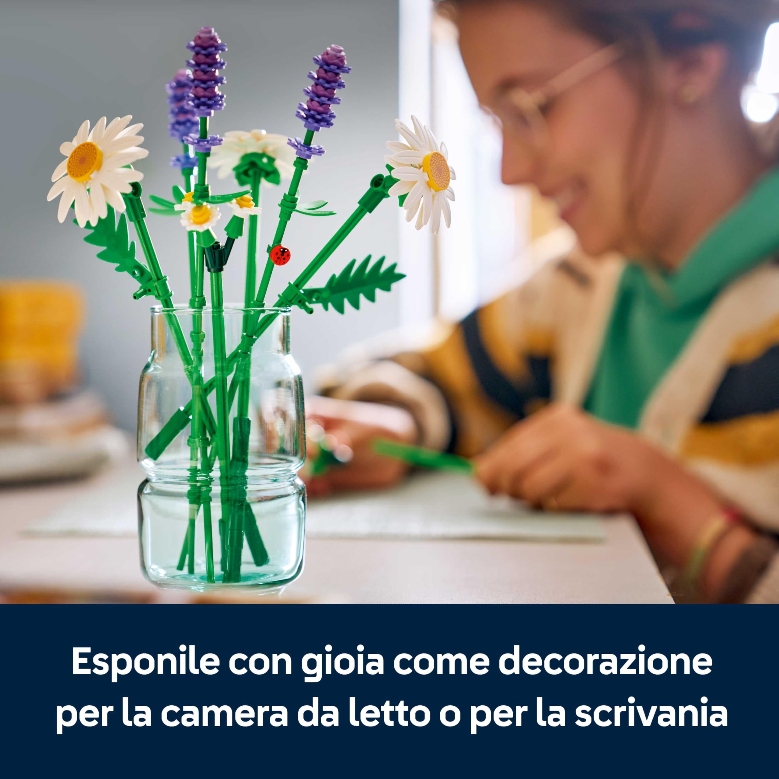 LEGO Botanicals Margherite 11508 Bouquet di Fiori Artificiali per Decorazione Camera da Letto Regalo Compleanno