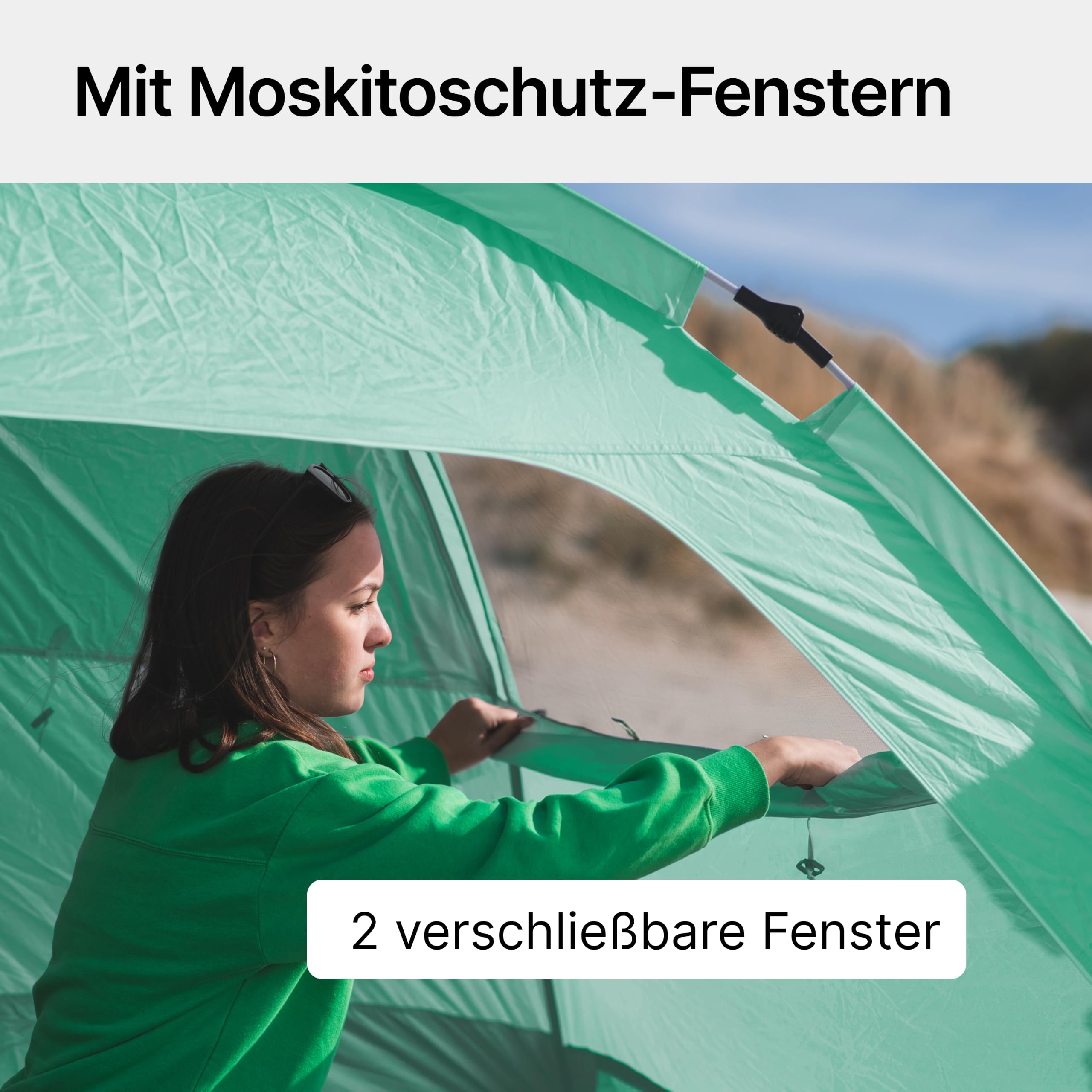 qeedo Quick Palm Strandmuschel UV-Schutz UV80 Leichtes Strandzelt Quick-Up System Sonnenschutz Windschutz