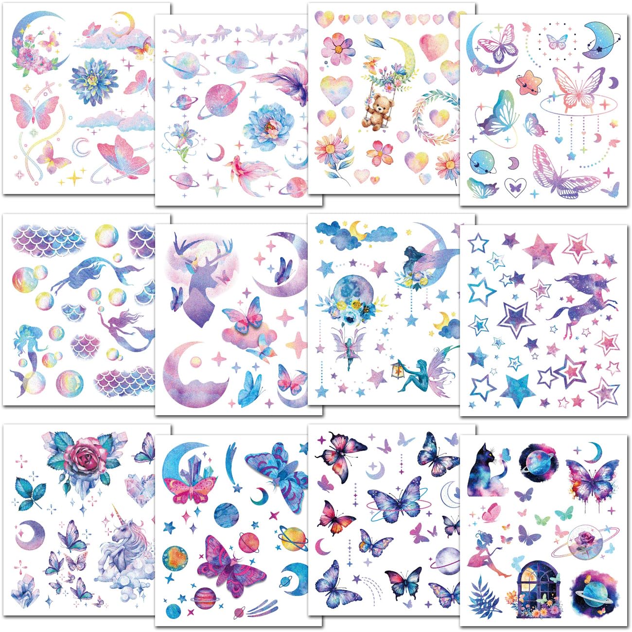 CHARLENT 110 Glitter Styles Temporary Tattoos for Girls Women - Image 2