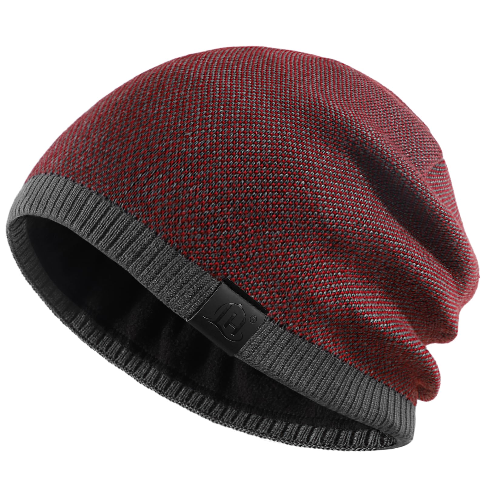Lvaiz Mens Beanie Warm Winter Hat for Men Fleece Lined Beanie Thick Knit Hat Outdoor Skull Cap Unisex