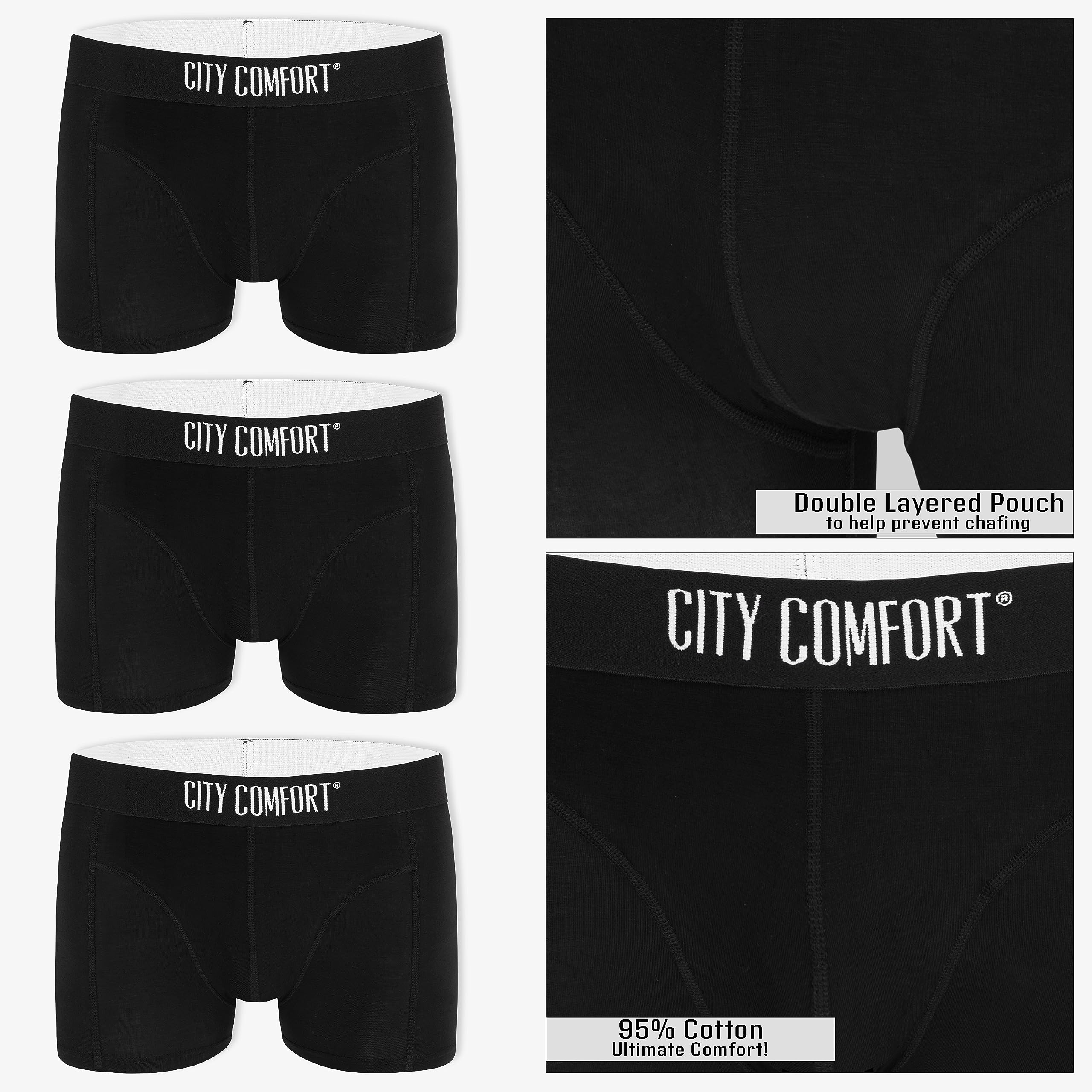 CityComfort Boxer Uomo - Mutande Uomo Pacco da 3 Boxer Taglie Forti Uomo S-4XL Intimo Uomo Ragazzo Elasticizzato Set Boxer Bamboo Comodo e Traspirante Colori Assortiti