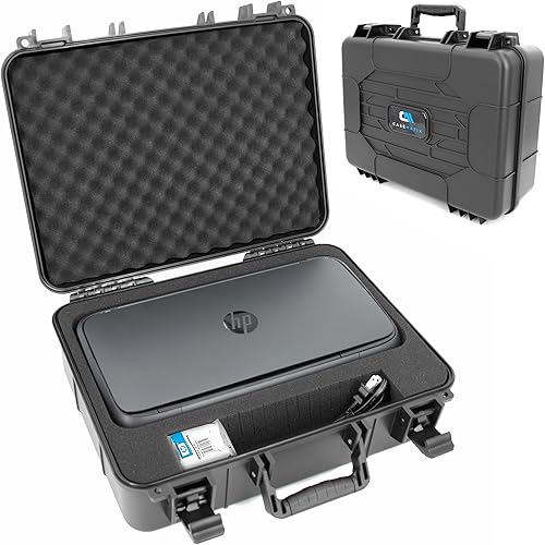 CASEMATIX Estuche de transporte para impresora portátil compatible con impresora móvil inalámbrica HP Officejet 250, cartuchos de tinta y cable de