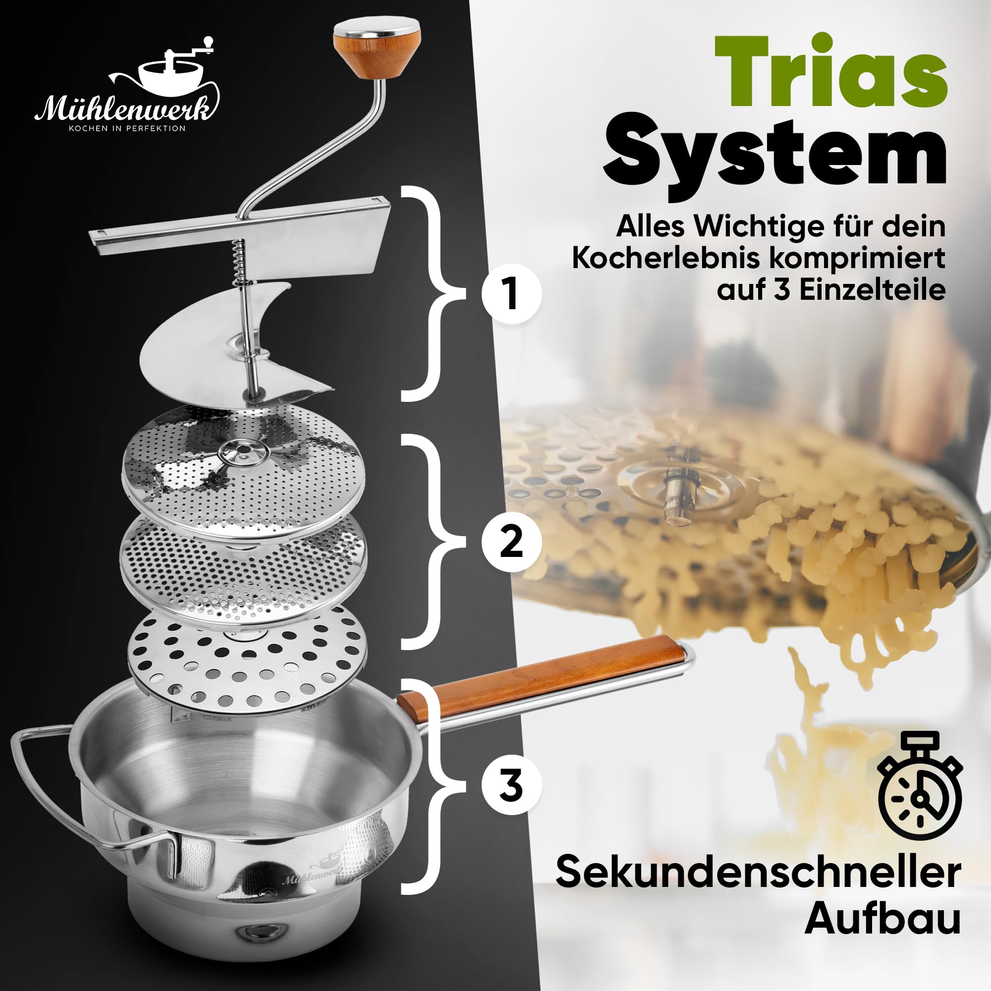 𝐌Ü𝐇𝐋𝐄𝐍𝐖𝐄𝐑𝐊 Passiermühle + Marmeladengläser, Trichter & 3 Einlagen