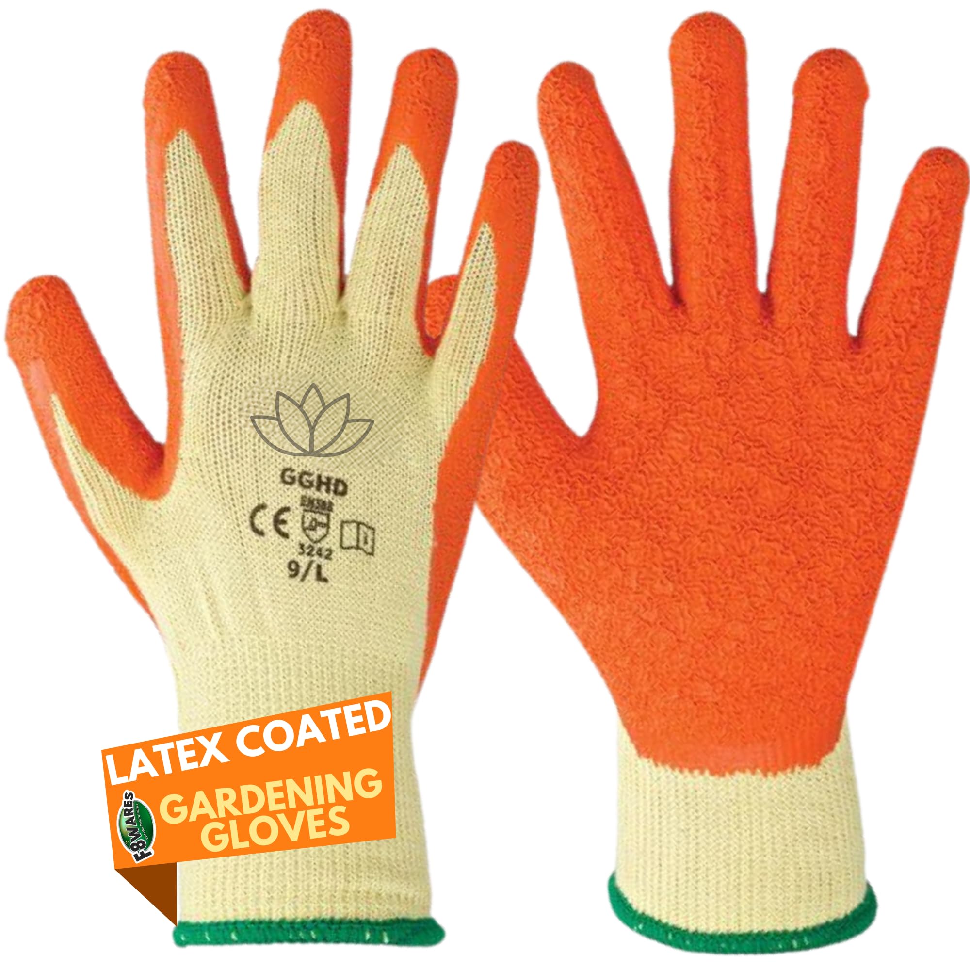 F8WARES 1Pair Gardening Gloves Latex Coated Cotton Garden Gloves for Gardening Work - Cut Resistant heavy duty gloves - Working gloves for Farming Agriculture - Must have for handling gardening tools (B0CWGVBMZD) Amazon Price History, Amazon Price Tracker