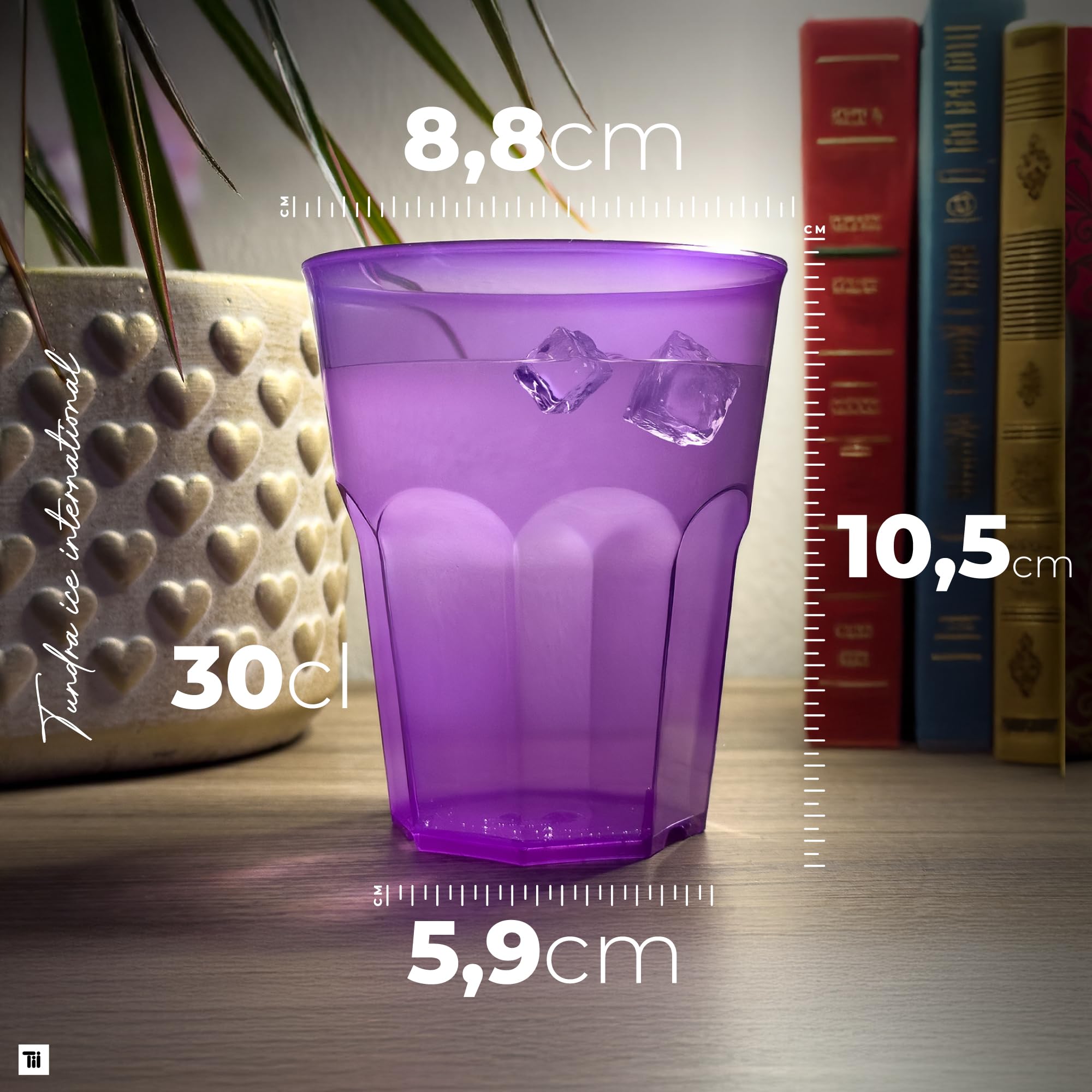 TUNDRA - 48 Stück Bunte Plastik Cocktailbecher 300ml | BENUTZE & WIEDER Serie | Trinkbecher aus Kunststoff - Plastikbecher MADE IN ITALY, Wiederverwendbare, Bruchsicher, Spülmaschinenfest