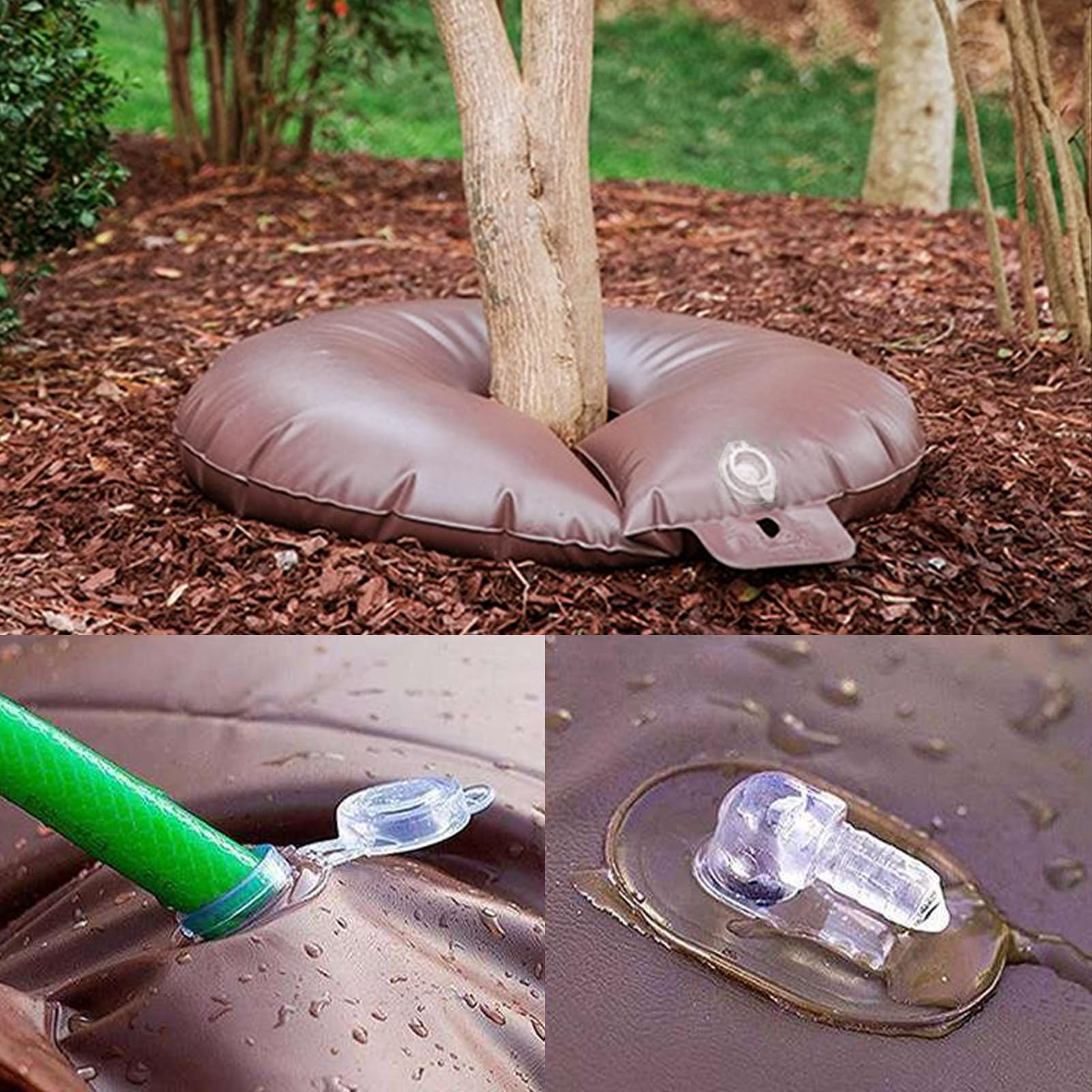 10 Pièces Anneau D'arrosage pour Arbres 55 L Sac D'irrigation Jardin Durable en PVC Résistant aux UV Réutilisable pour L’Irrigation des Racines des Arbres Jeunes et Matures