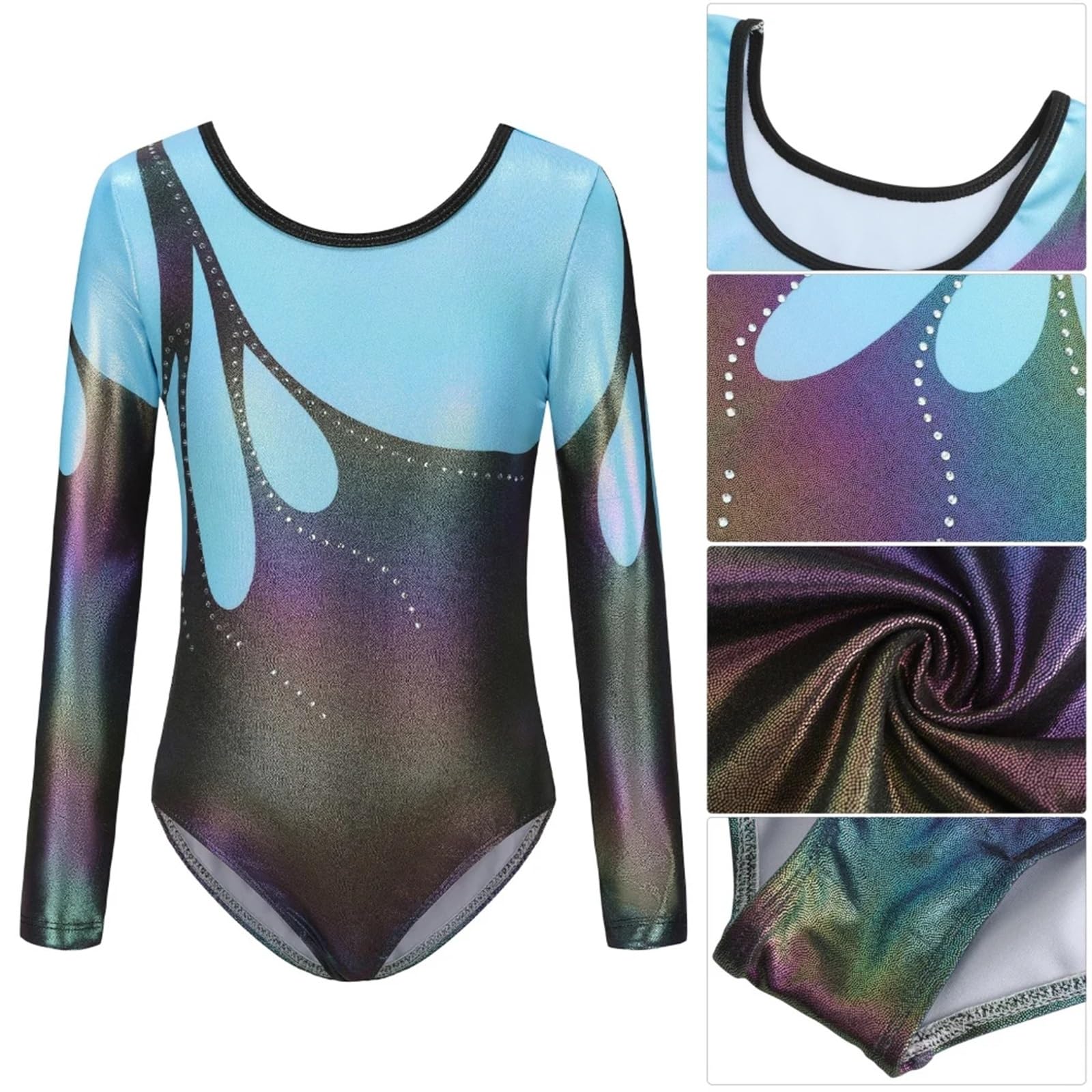 Gymnastikanzug Mädchen Mädchen Ballettanzug ...(Color2,12(11-12T))