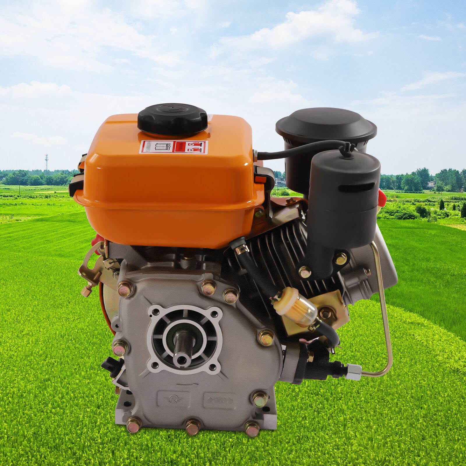 Sallurmose 168F 4-Stroke Engine Single Cylinder Air-Cooled Diesel Engine Hand Recoil Manual Start Single Cylinder 2.2KW 3600RPM for Small Agricultural Machinery
