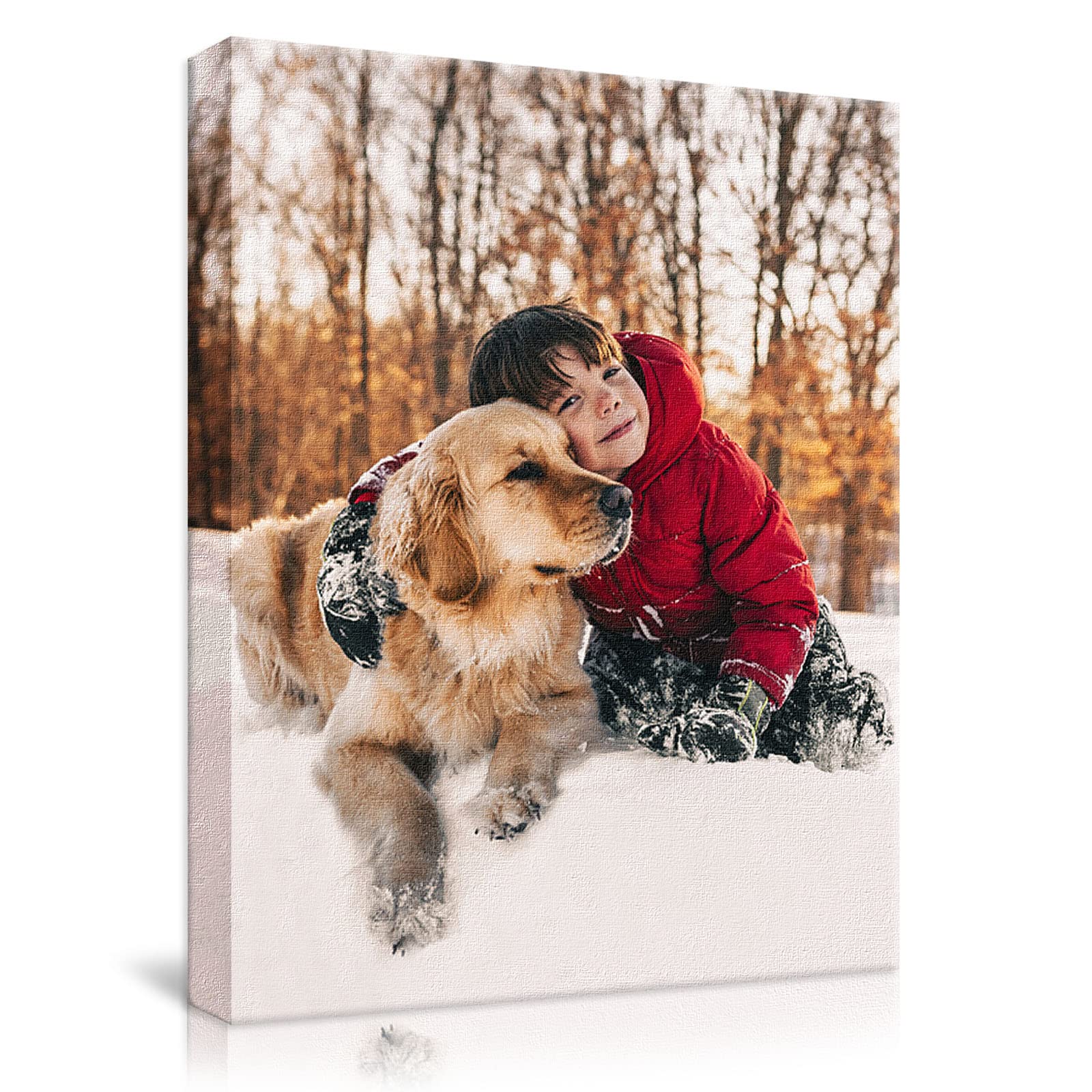 Greatminer Personalised Picture to Canvas for Wall, Customised Canvas Prints 16x16 and Various Sizes, Custom Wall Art with Your Photo on Canvas