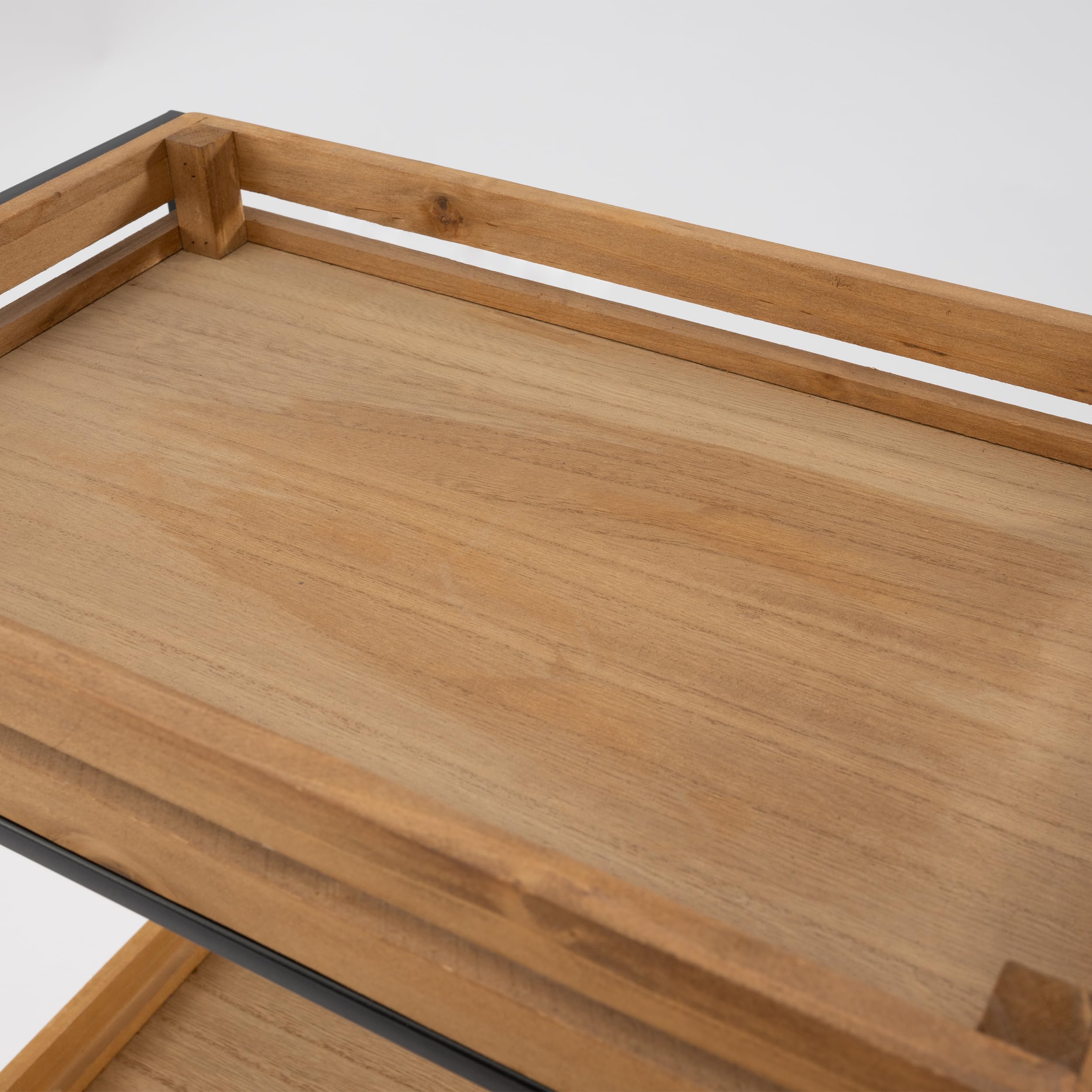 Chariot de rangement en bois et métal multifonction 35 x 23 x 73 cm avec 3 étagères - Meuble auxiliaire de rangement idéal pour salle de bain, cuisine, salon