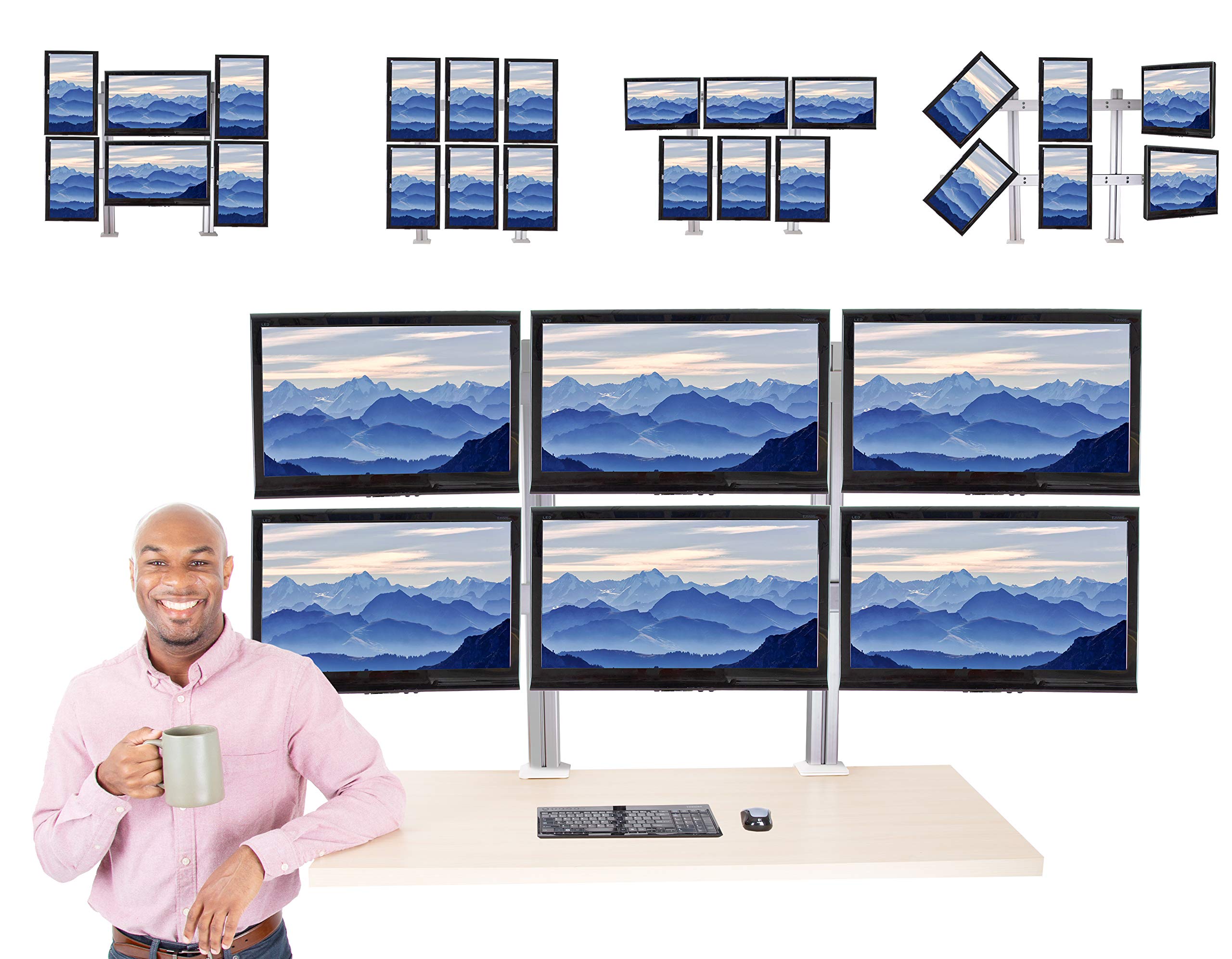 Buy Stand Steady 6 Monitor Mount Heavy Duty Height Adjustable Monitor