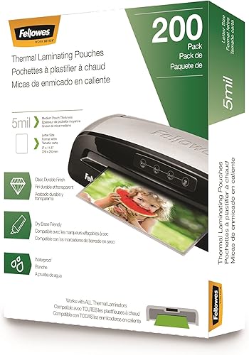 Miniatura 5 de Fellowes Saturn 3i 125 Máquina laminadora térmica con kit de inicio de bolsa de laminación autoadhesiva, bolsas de laminación térmica de 12.5