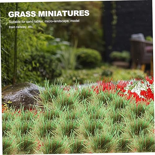 Miniatura 8 de Yardwe 1 caja de accesorios de flores de hierba en miniatura, decoración de tren, accesorios verdes, modelo de hierba ferroviaria, césped