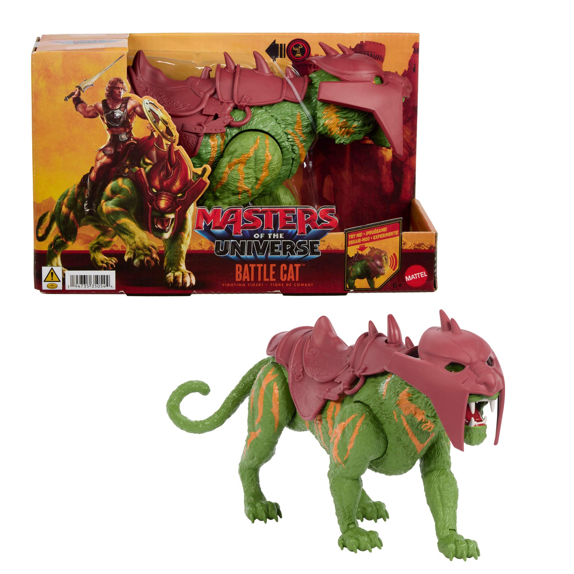 Mattel Battle Cat Actionfigur Brüllfunktion, 12 cm hoch, 28 cm lang