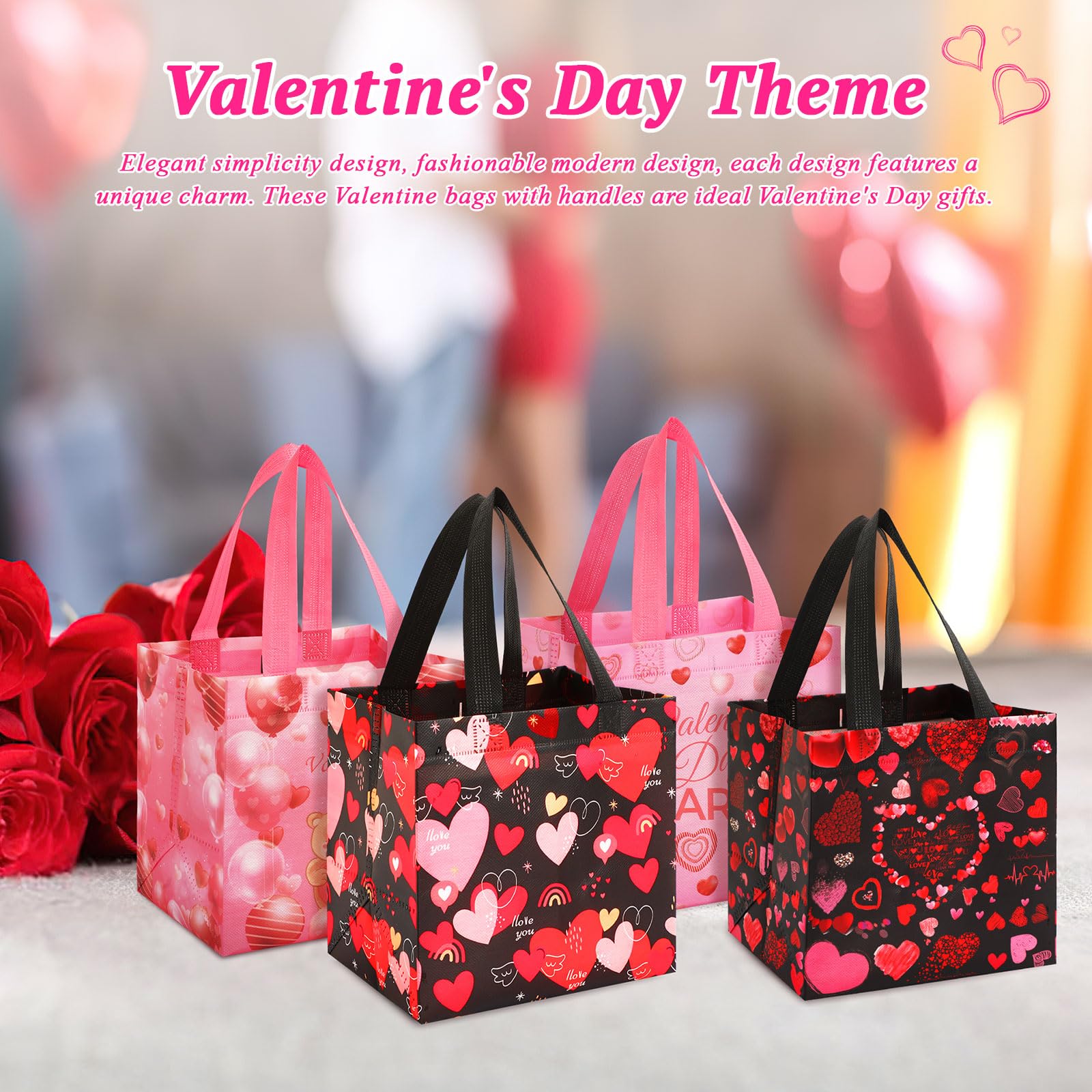 Yexiya Lot De 120 Sacs Cadeaux En Papier Pour La Saint-Valentin Avec Poignée Pour Emballage Cadeau