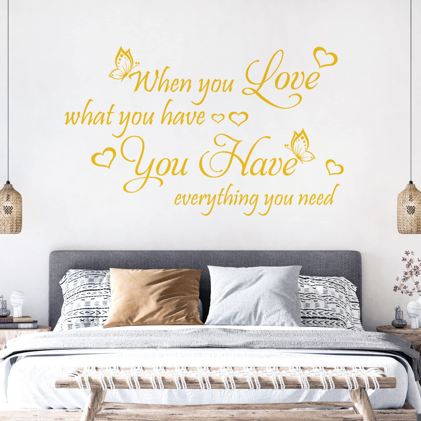 When You Love What You Have, You Have Everything ... - Quote Decal Wall Sticker [XLarge] [Sunflower]