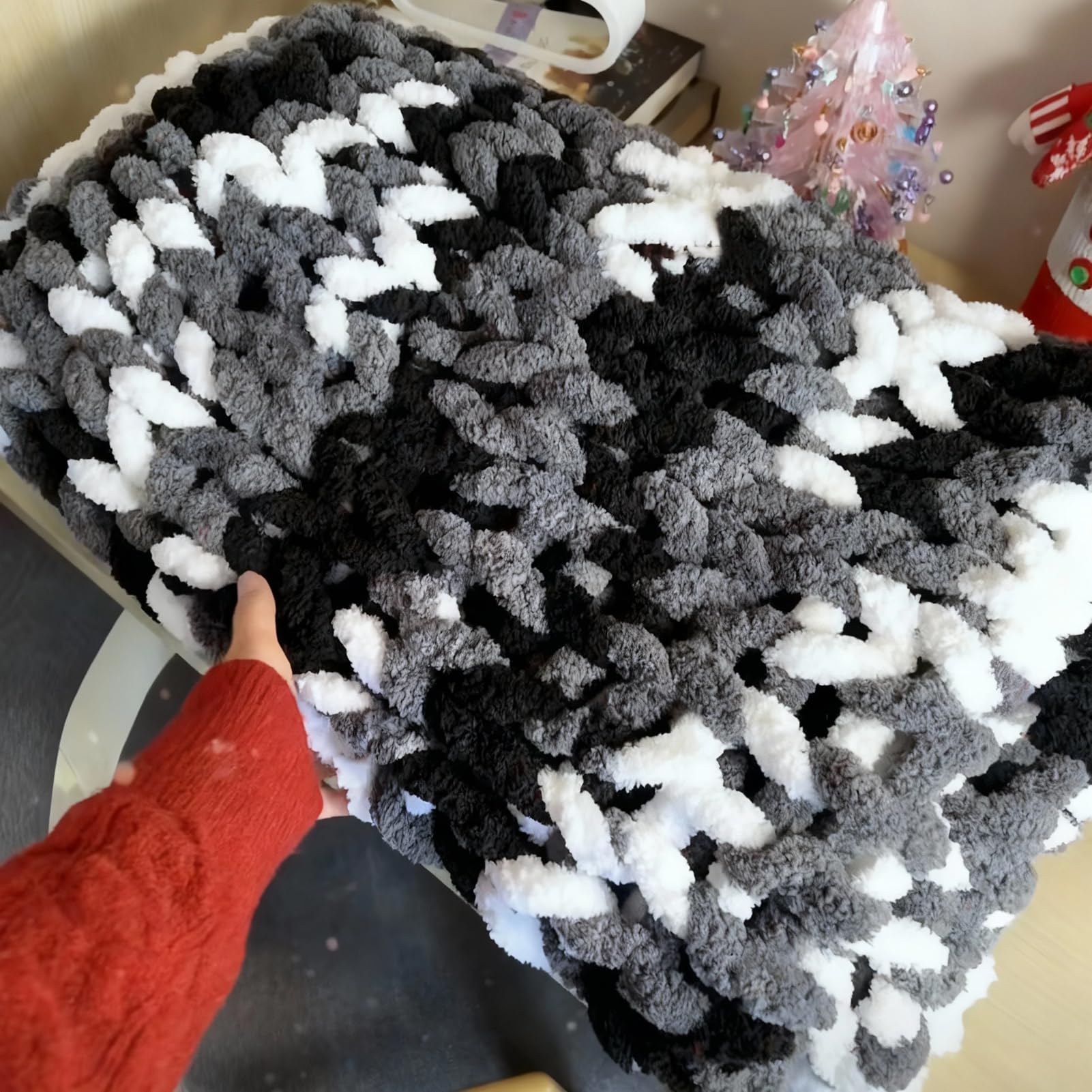 4 gomitoli di lana spessa 1000 g, per maglieria a mano, XXL, grande maglia morbida, per uncinetto, coperte, sciarpe, cappelli, nido per animali domestici, cuscini decorativi