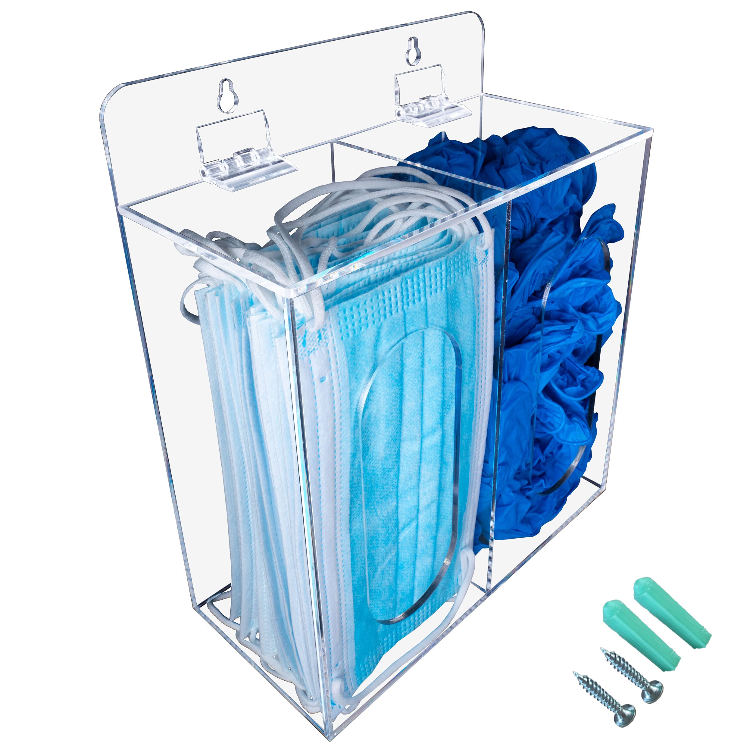 Caja dispensadora de acrílico con tapa para cubierta desechable de zapatos y redecilla, agujeros de montaje en pared o soporte de mesa (transparente)