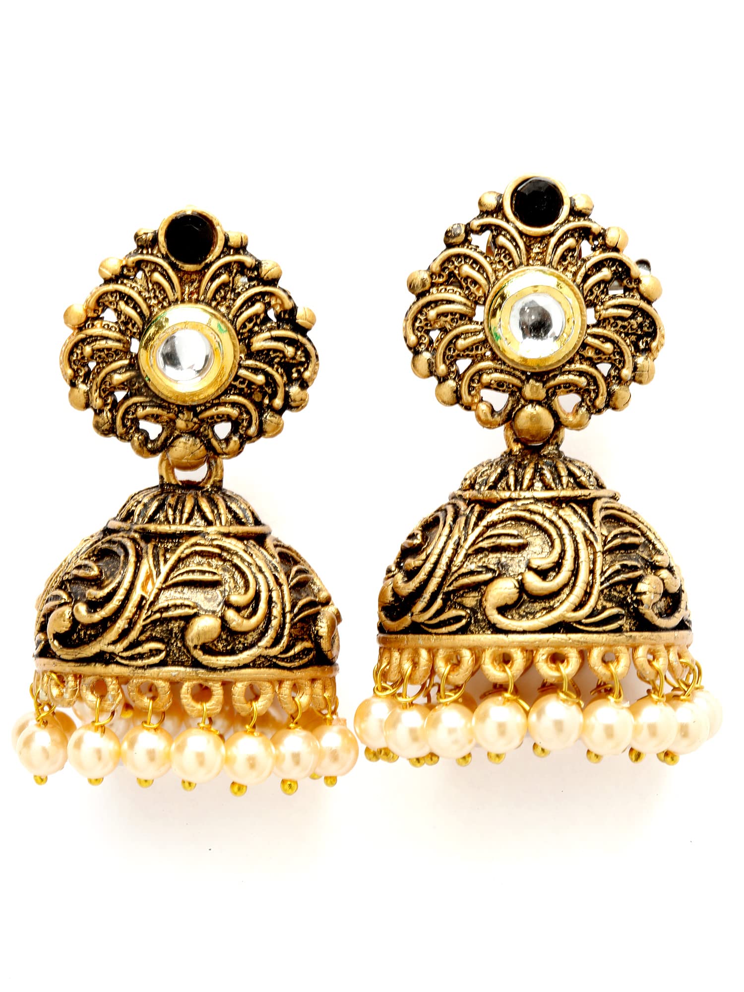 Karatcart Gold Plated Black Golden Pearl Jhumki Jhumki Earrings for Women (B0BRSTWSWN) Amazon Price History, Amazon Price Tracker