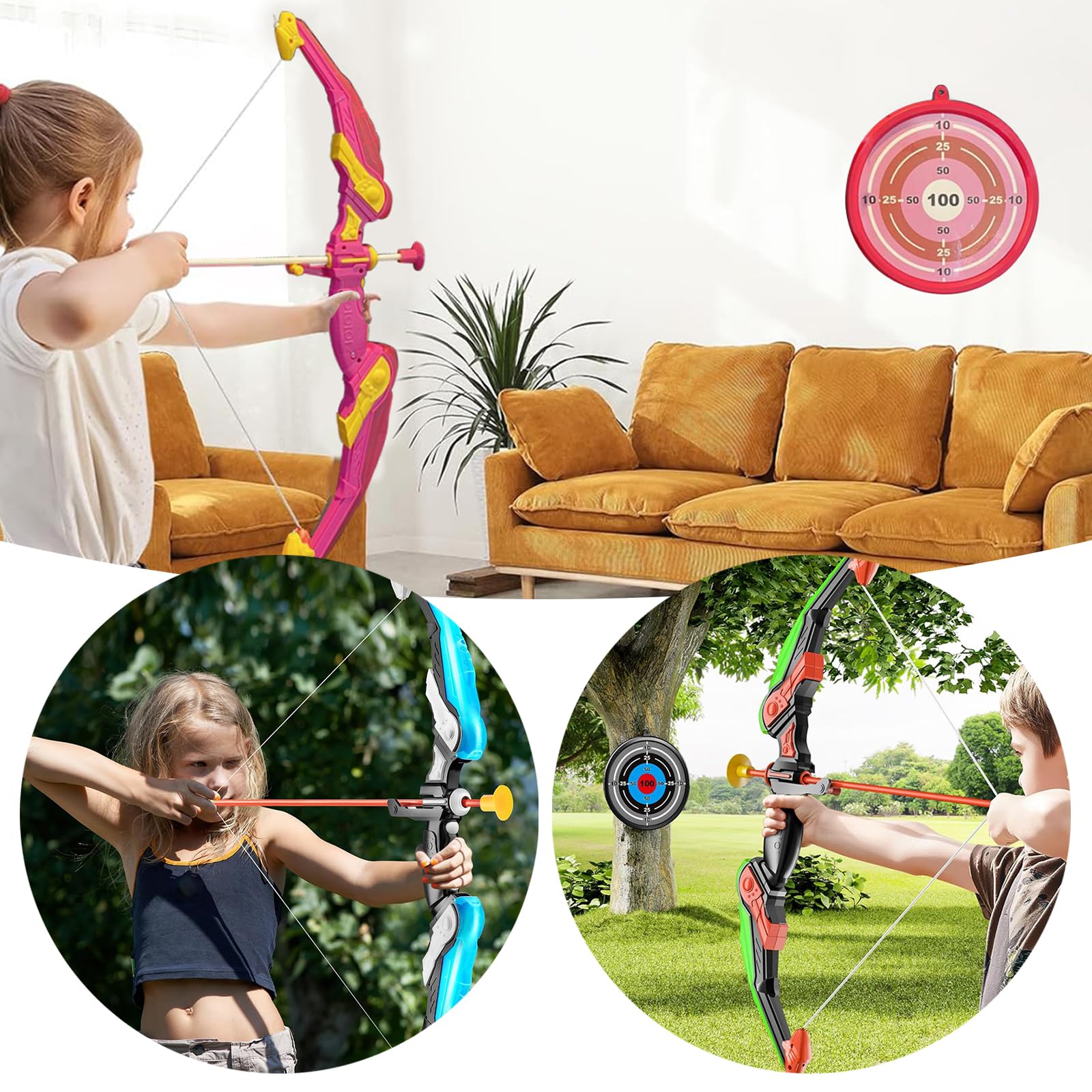 Ensemble d'arc Et De Flèches, Ensemble De Tir Sportif, Jouets De Tir, Jouets d'Intérieur Et d'Extérieur