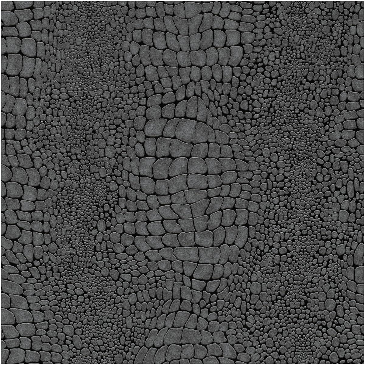 YöL Charcoal Grey Black Animal Print Textured Wallpaper Dark Grey Crocodile Effect Paste The Wall Washable Modern Bedroom Living Room Hallway Feature Wall Non Woven Decor