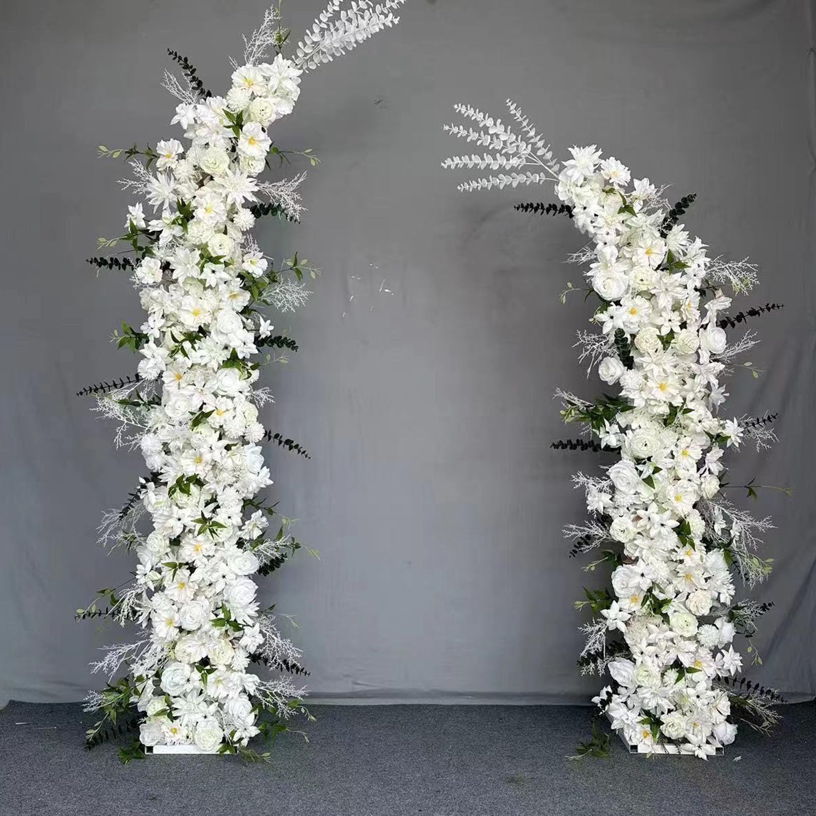 KDX Metalowy łuk ślubny do użytku wewnątrz / na zewnątrz 210 cm i 250 cm – idealny na wesela, urodziny, imprezy, Boże Narodzenie, dekoracja ogrodowa, eleganckie białe tło