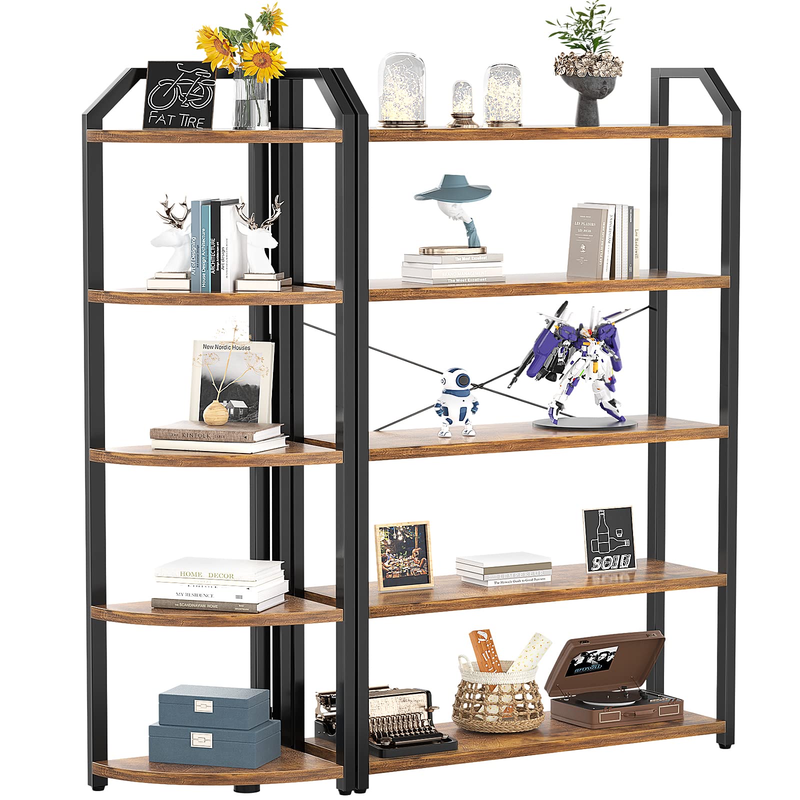 Buy Armocity 5Tier Bookshelf and Corner Shelf Unit, Industrial Ladder