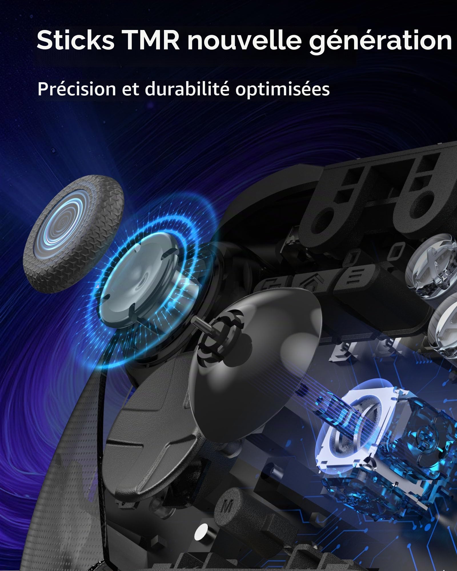 EasySMX Manette PC sans Fil, Contrôleurs Switch 2 avec RGB, Noir Jaune