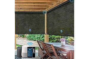 WEFFORT Motorized Outdoor Roller Shades: Smart Patio Sun Shades Compatible with Alexa and Google