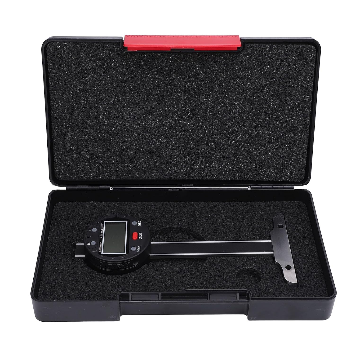 Electronic Depth Gauge LCD Display 100mm 4in Range 0.001mm 0.00005in Accuracy Thin Rod Digital Depth Meter