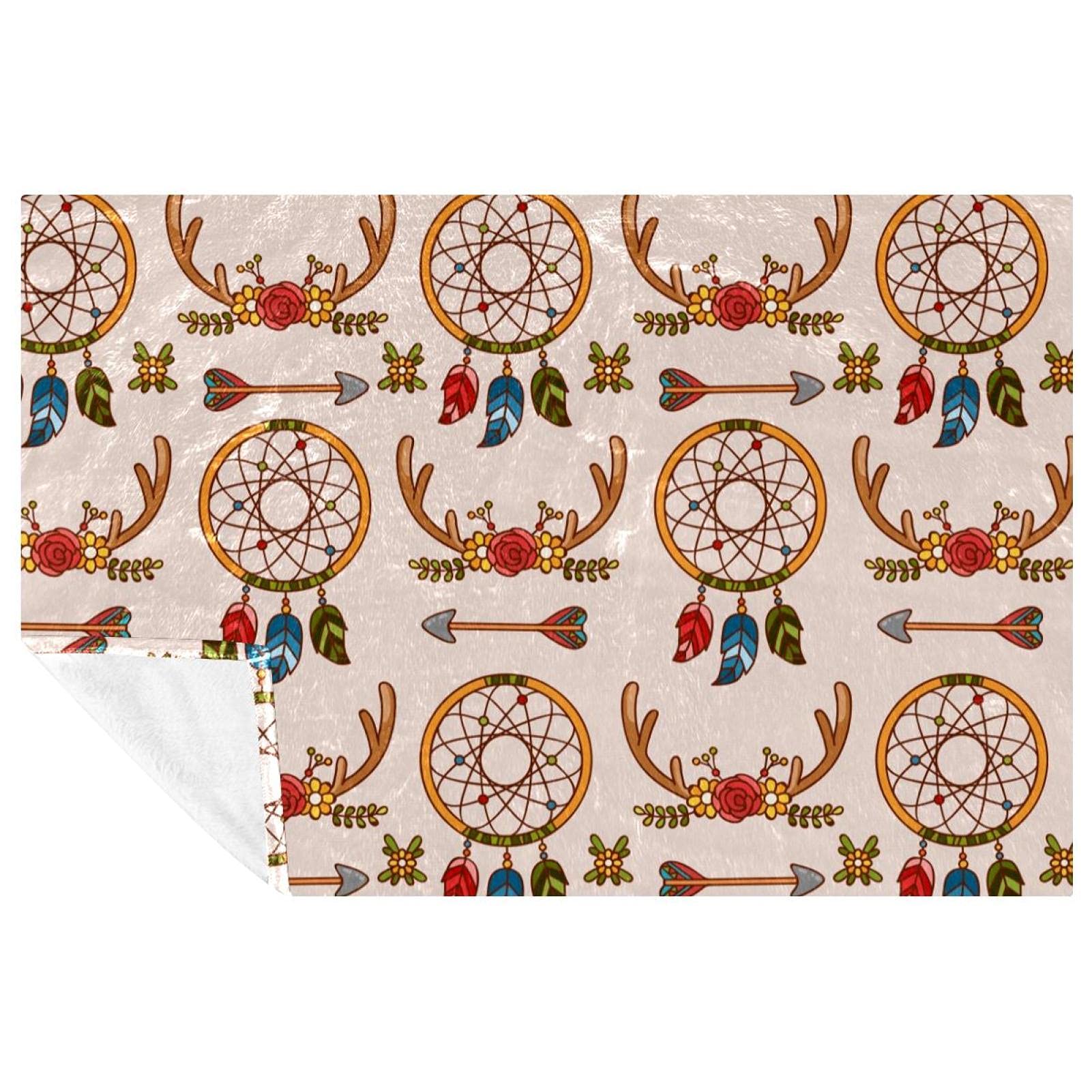 Couverture attrape-rêves 150x100 cm pour camping et canapé