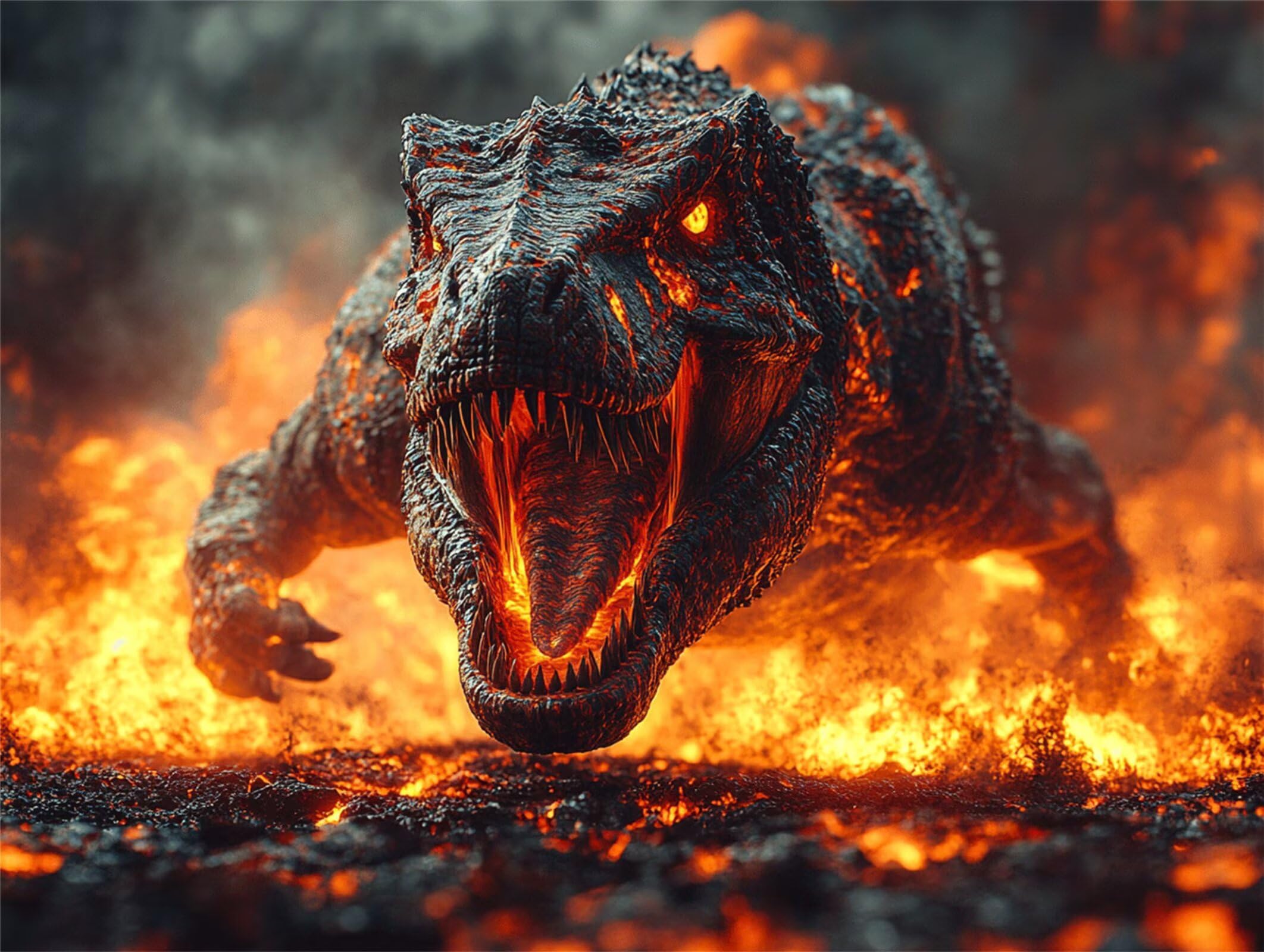 Puzzle dla dorosłych 6000, płomień dinozaura, 179 x 105 cm, n-361