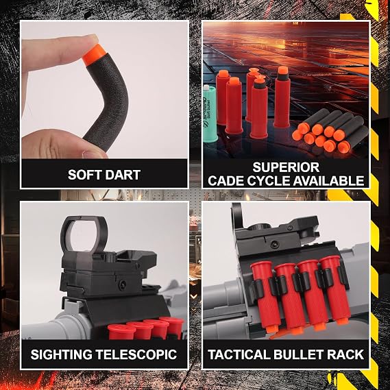 30-Inch Foam Blaster with Flashlight Shell Ejecting, Manual Loading Spring Soft Dart Blaster for Outdoor Fun 14+ Years Old