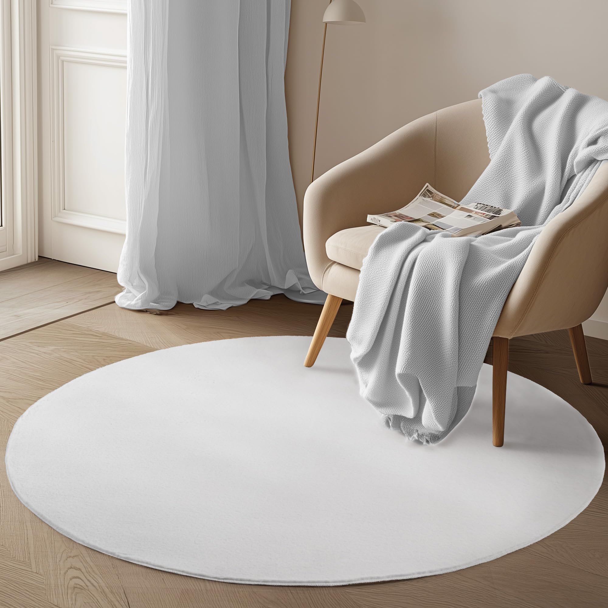 Carpetsale24 Teppich Kurzflor - Rechteckig, Rund & Läufer, waschbarer Rutschfester Teppich, weich, modernes einfarbiges Design für Wohnzimmer, Schlafzimmer, Küche & Kinderzimmer.