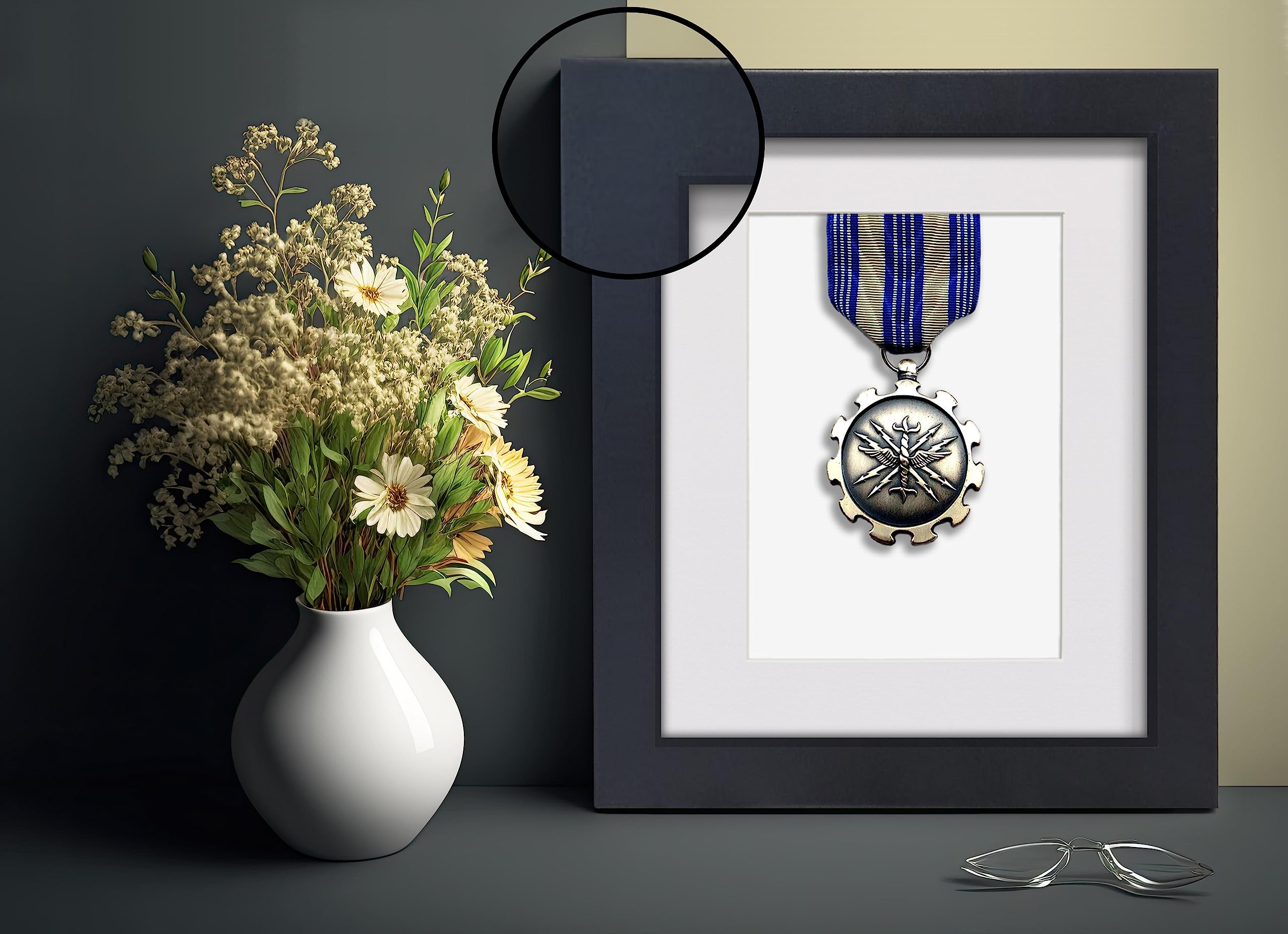 Framorey Framing Serene Life Memories Black With White Mount Framorey Stylish Back Mount Display Elevate Artwork Black 60X70cm Photo Print Frame With 50X60cm White Mount Shadow Box Frame - Showcase Artwork & Objects With Multicolored Mounts