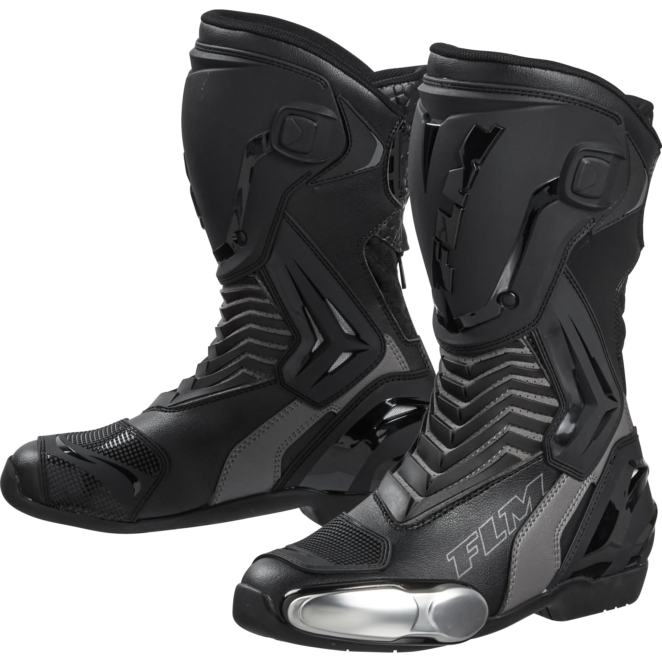 FLM Mandalika Damen Motorradstiefel Lang – Wasserdicht & Atmungsaktiv – Rutschfeste Sohle – Schwarz – Größe 36-42