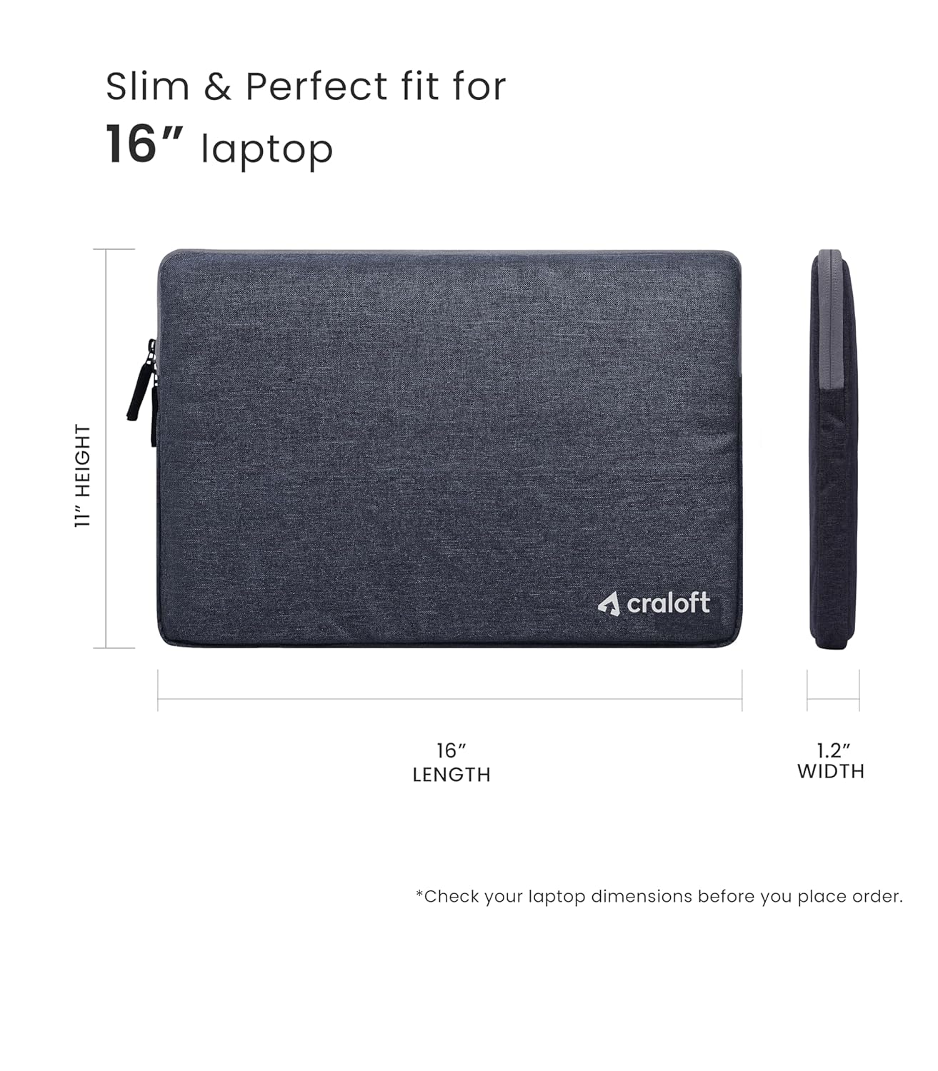 Craloft Laptop Sleeve Cover Bag for 16 Inch MacBook Pro with Charger Pouch – Slim, Water-Resistant & Protective Case – Perfect for Office & Travel Use 21 81yzBlpnBgL. SL1500