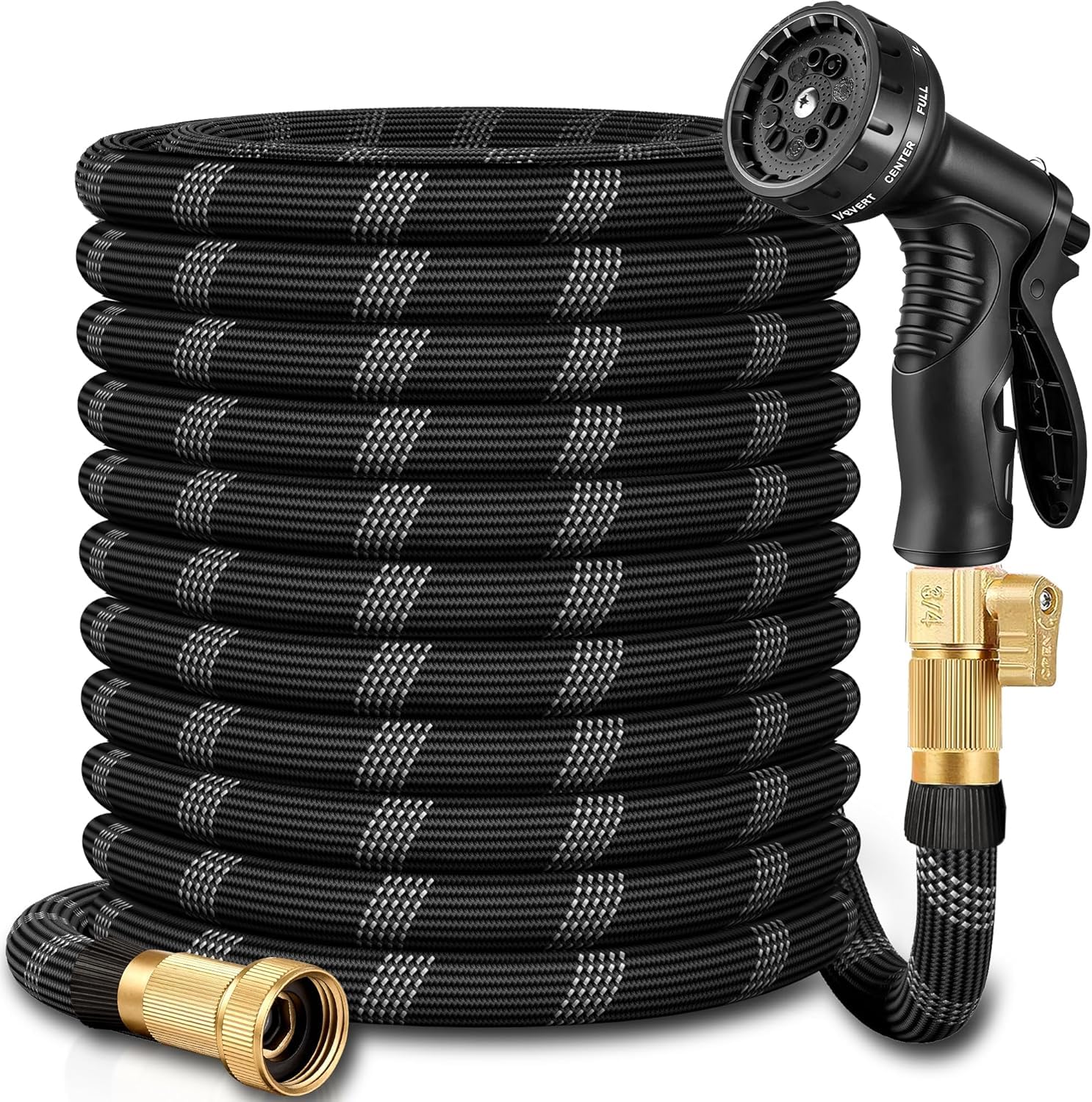 Photo 1 of 100 ft Garden Hose,Non-Expandable Lightweight All-Weather Water Hoses, Ultra Durable and Flexible Garden Hose with 10-Function Spray Nozzle, Leak-Free Connections Garden Hoses for Yard, Lawn,Outdoor