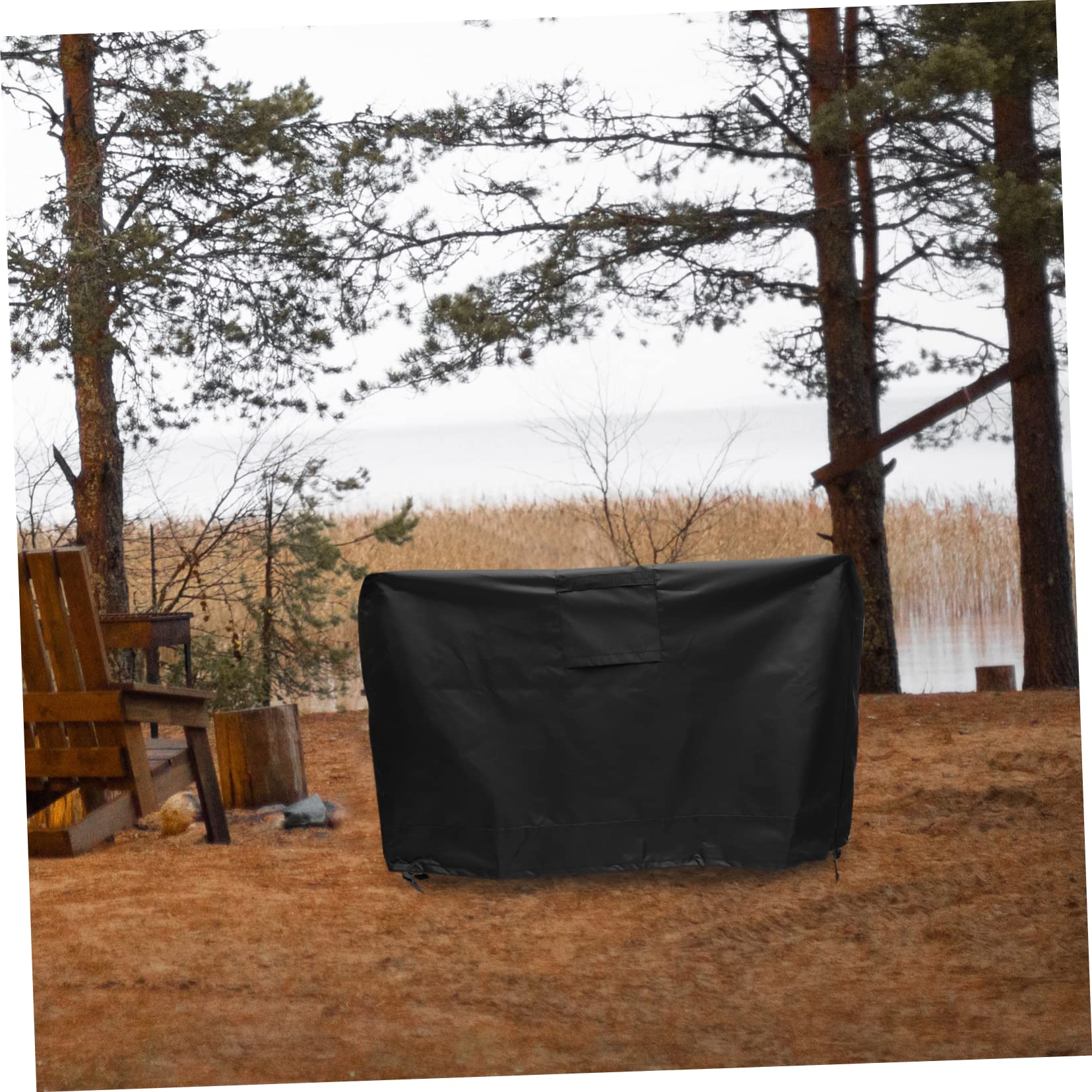 Copertura per Barbecue Oxford 420d Nero Resistente e Compatta Anti-invecchiamento per Esterni Copri Grill per Barbecue Tondo
