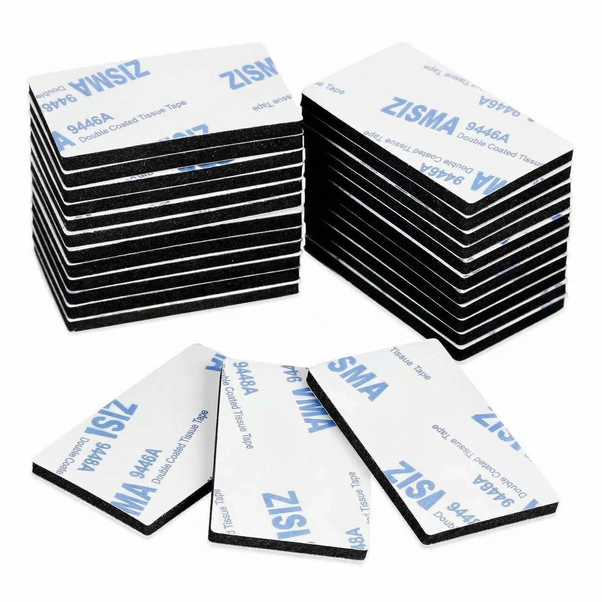 SOFTZO Double Sided Sticky Tape 50 Pcs Heavy Duty Strong Mounting Adhesive Foam Pads Waterproof Rectangle (50mm x 30mm)
