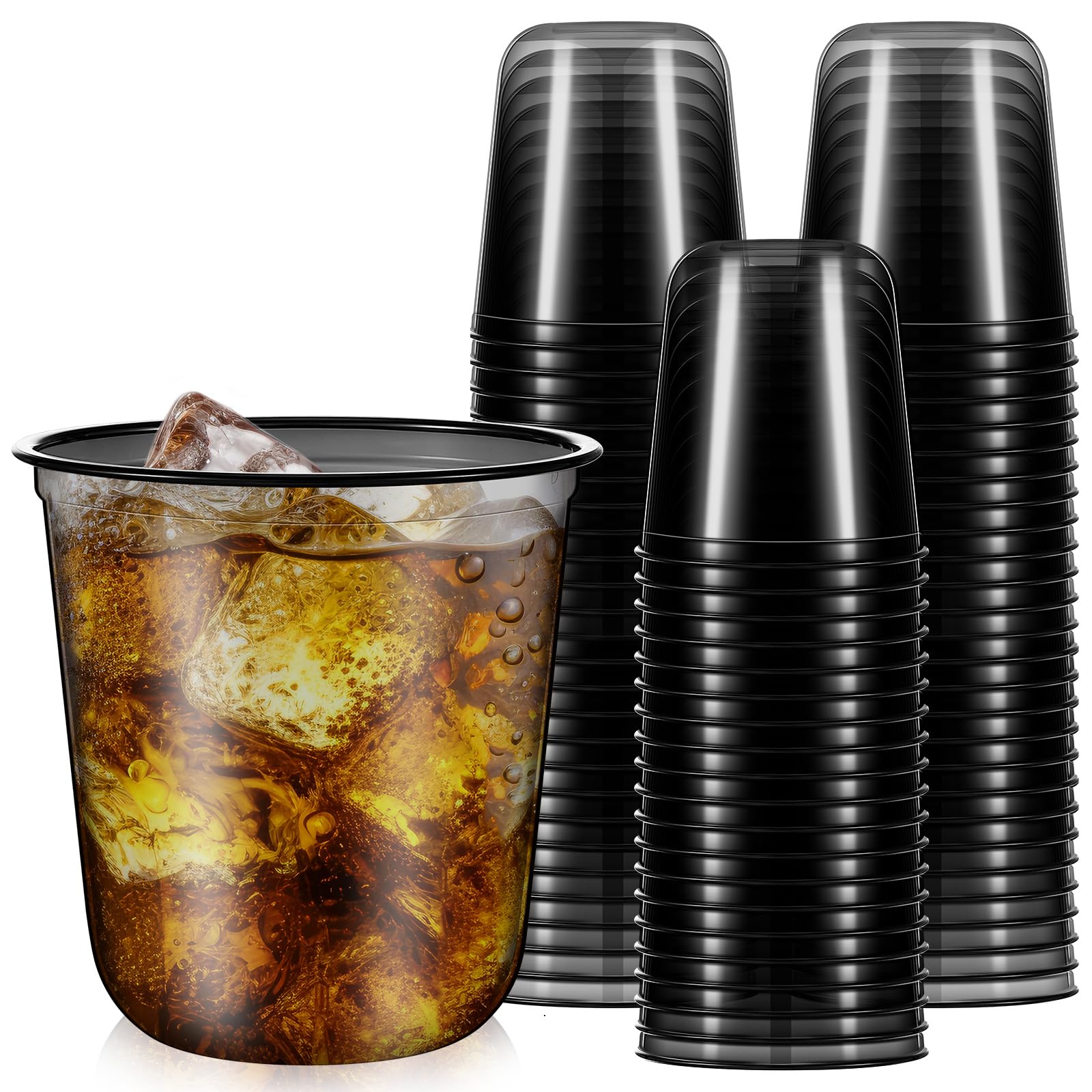 Gold Plastic Cups - 50 Pack Disposable Wine Glasses -12