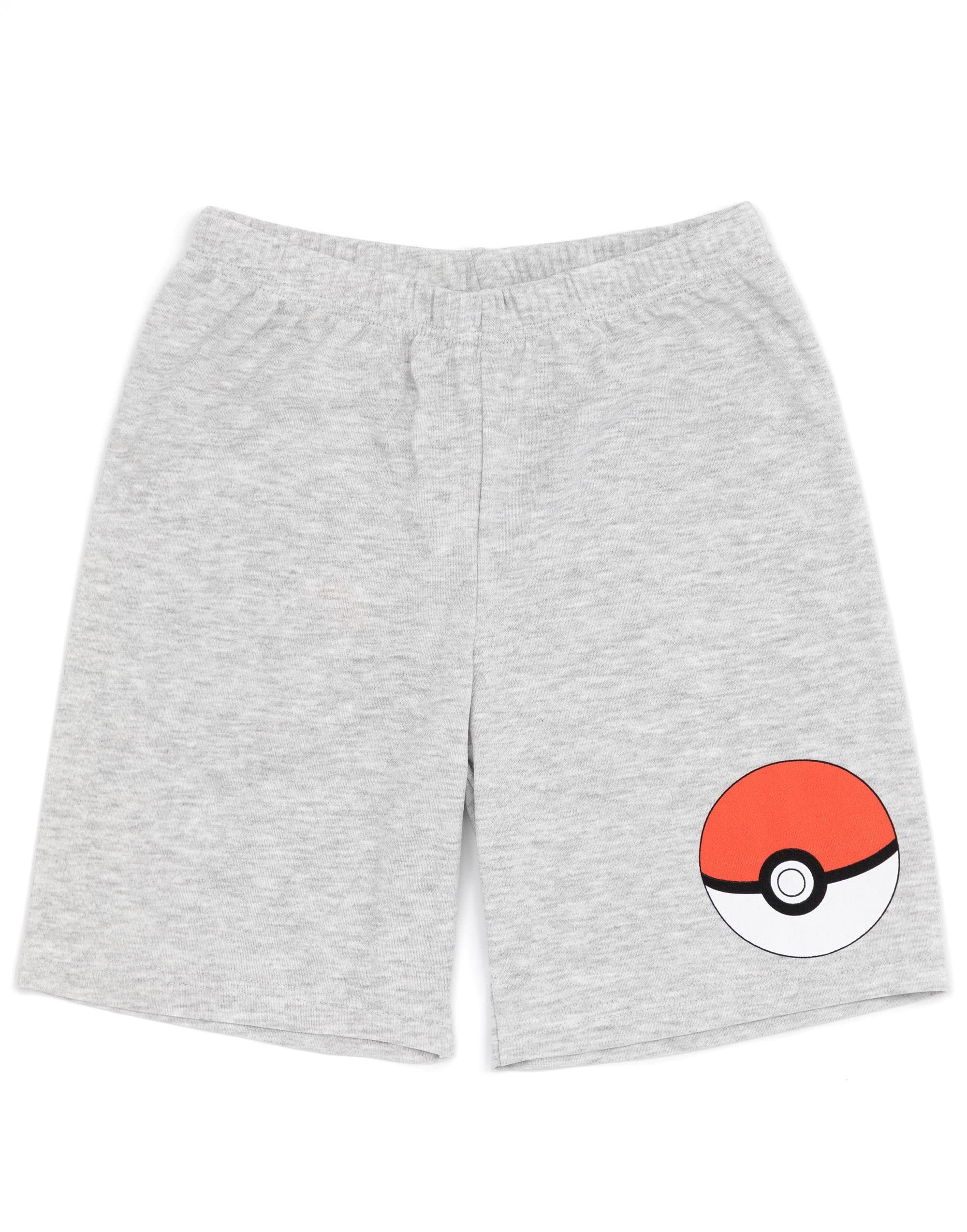 Pokémon Boys 2 Pack Pyjamas | Enfants Jaune Pikachu Bleu Bulbasaur Charmander Squirtle Personnages T-Shirts Shorts Set | Produits dérivés de vêtements de Nuit de Jeu