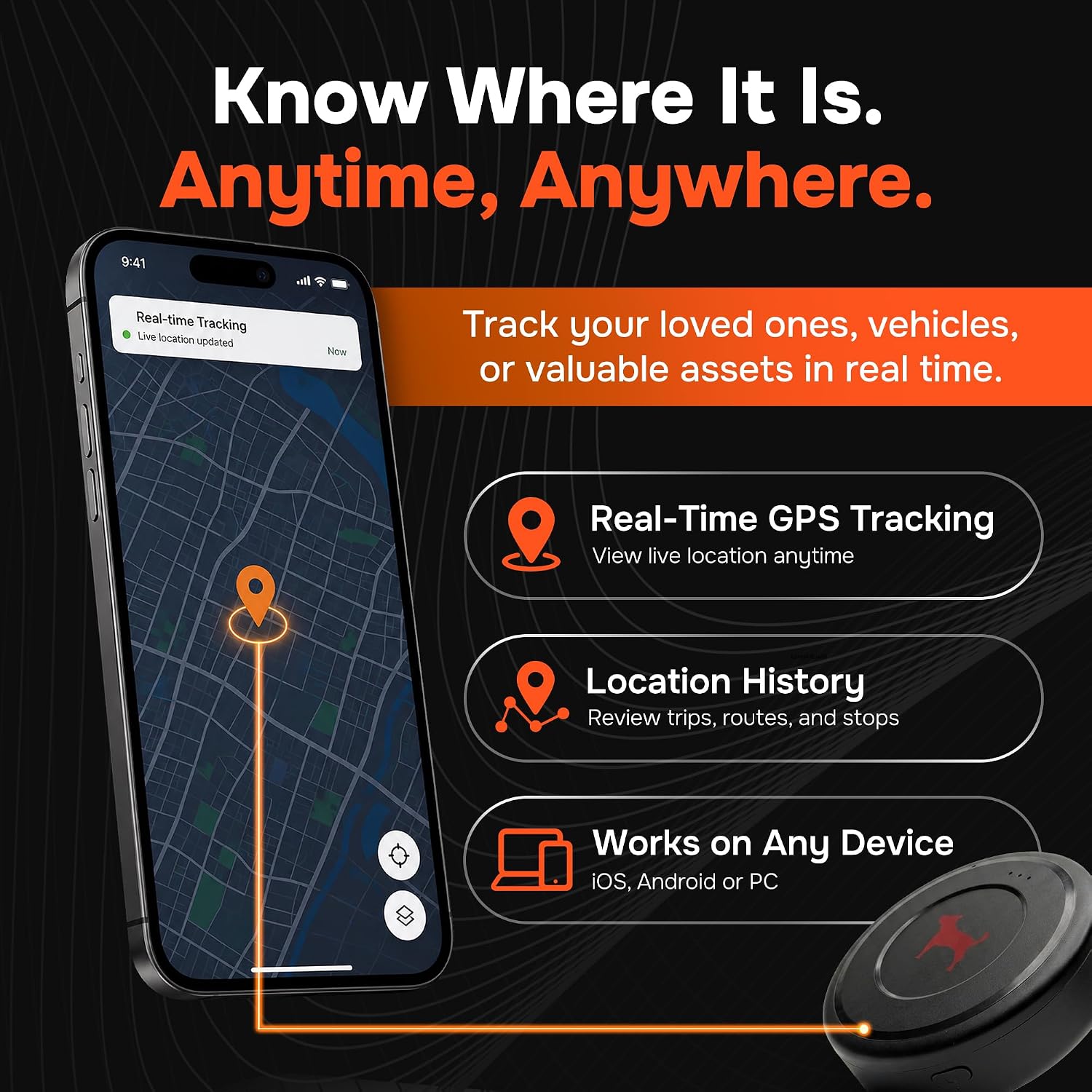 GPS Tracker for Vehicles, No Monthly Fee, No Subscription