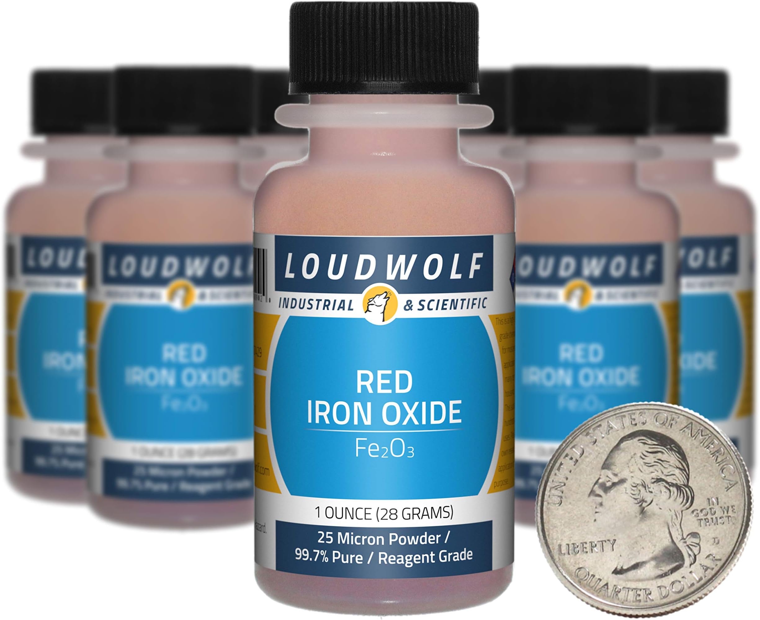 Iron Oxide Red / 10 Ounces / 10 Bottles / 99.7% Pure Reagent Grade / 25 Micron Powder/USA