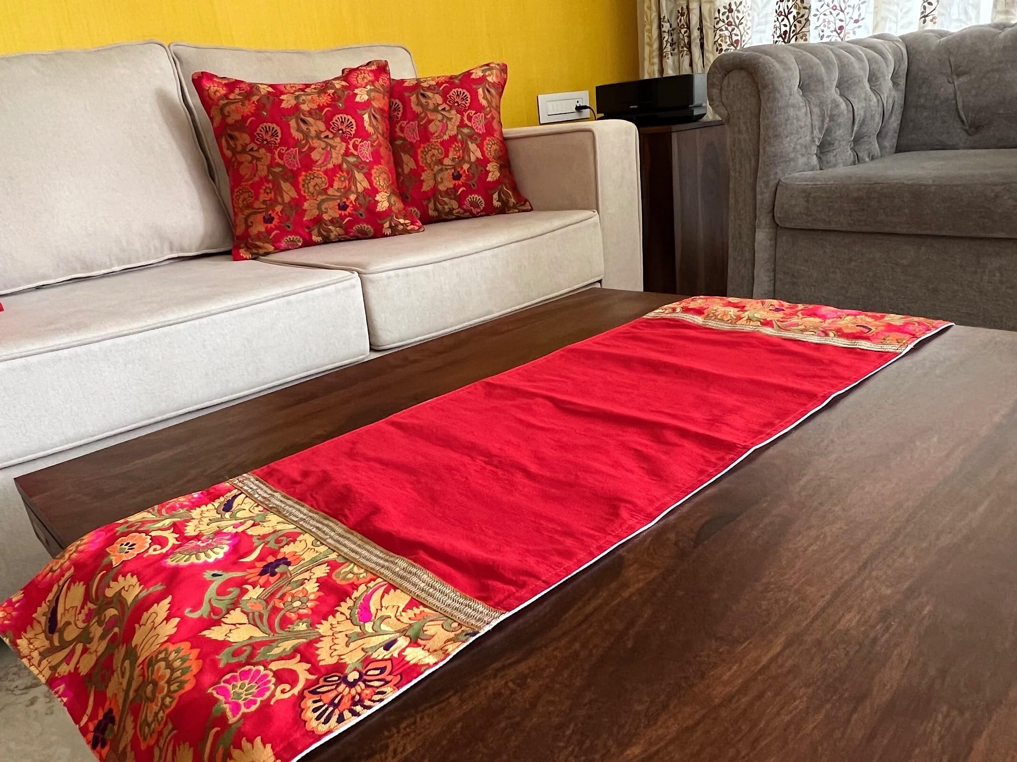 Pilovilo Table Runner Silk Brocade Red Table Runner 39"x13" Small Ideal for Centre Table or 4 Seater Dining Table (Oriental Runner Red, Small Runner) (B0CRZDHMXK) Amazon Price History, Amazon Price Tracker