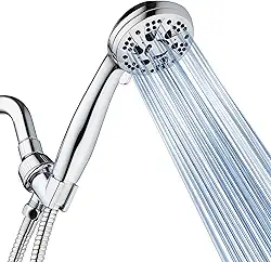 AquaDance Chuveiro portátil de alta pressão da Califórnia com mangueira cromada de 8,89 cm para a melhor experiência de chuveiro! Testado oficialmente para atender aos rigorosos padrões de qualidade e