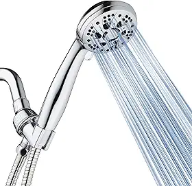 AquaDance Chuveiro portátil de alta pressão da Califórnia com mangueira cromada de 8,89 cm para a melhor experiência de chuveiro! Testado oficialmente para atender aos rigorosos padrões de qualidade e